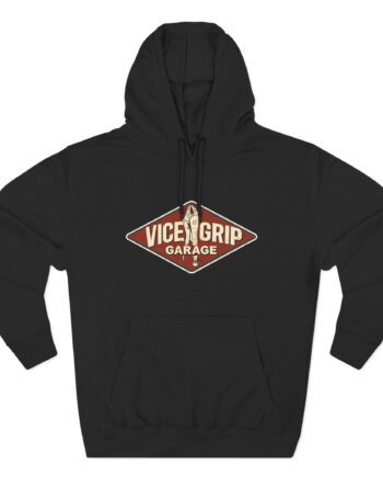Vicegripgarage Garage Sign Three-Panel Fleece Hoodie