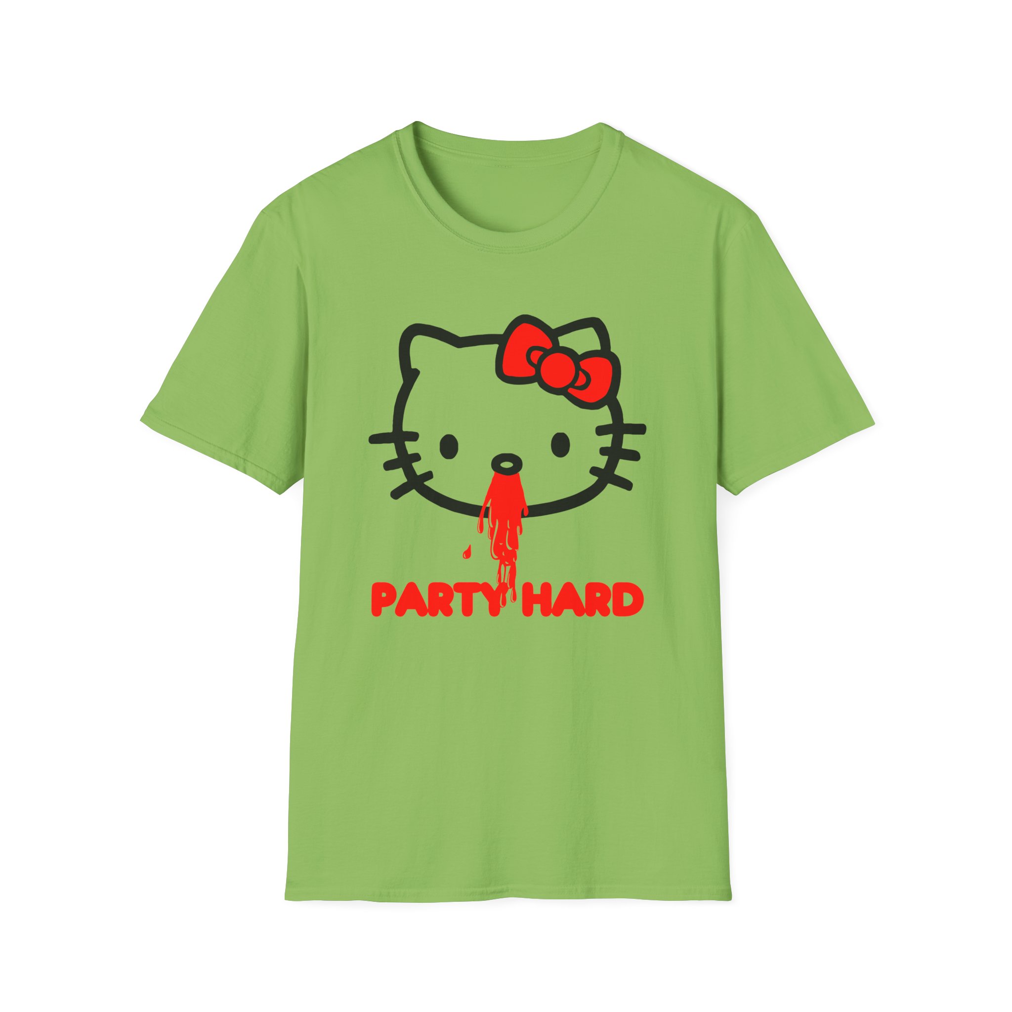 Andrew Wk Hello Party Kitty Parody Unisex Softstyle T-Shirt