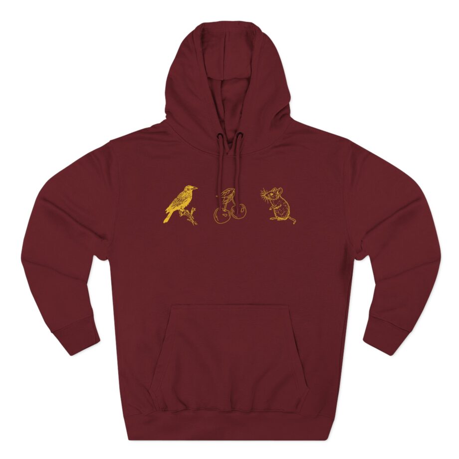 Armchair Expert Crow Cherry Mouse Three-Panel Fleece Hoodie