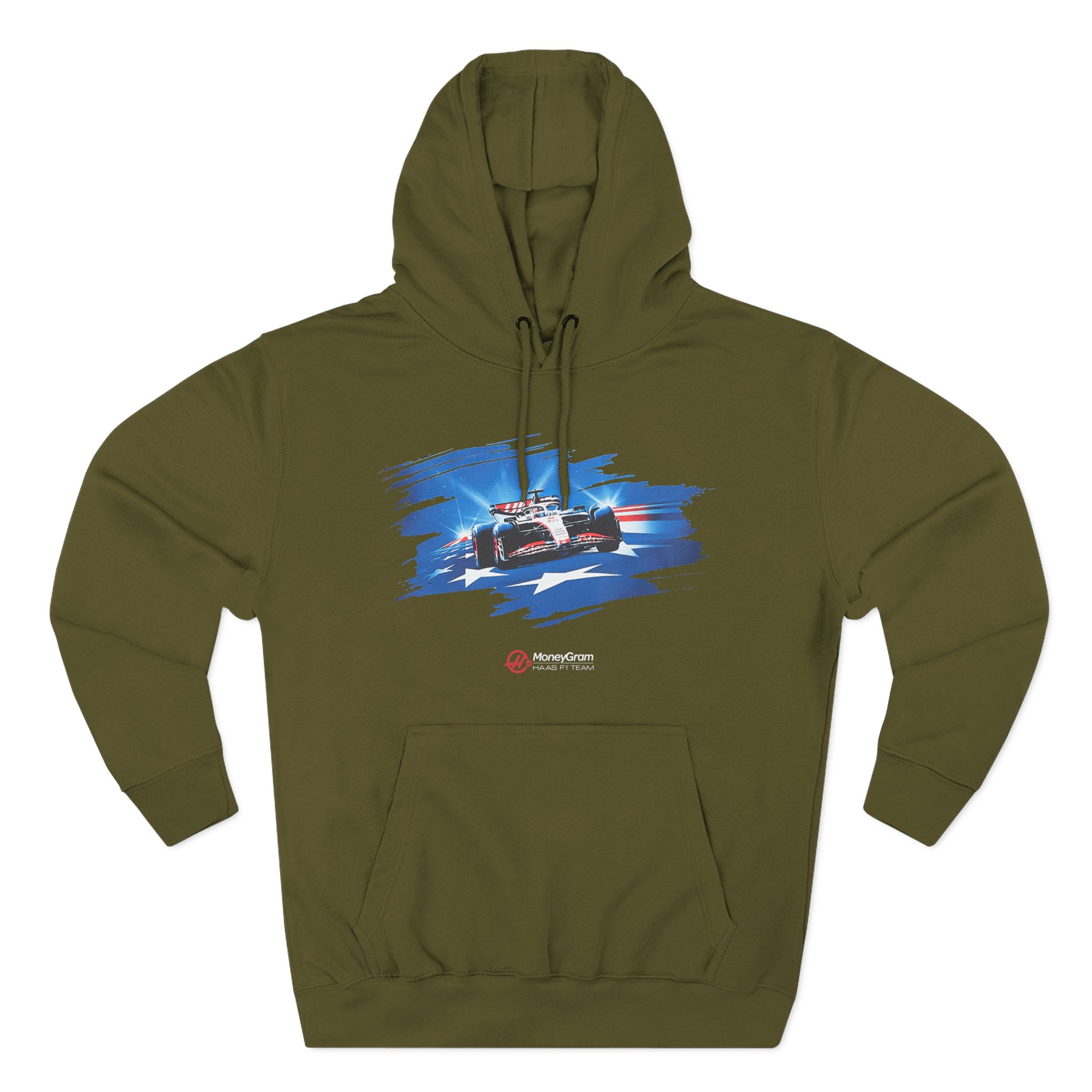 Haas F1 Usa Three-Panel Fleece Hoodie