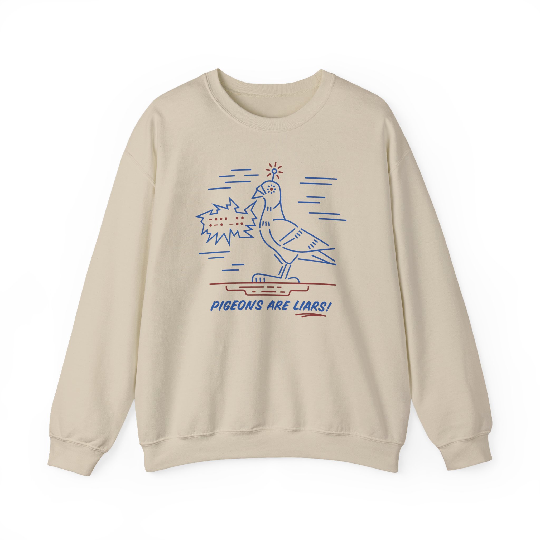 Birds Arent Real Pigeons Are Liars Unisex Heavy Blendâ„¢ Crewneck Sweatshirt