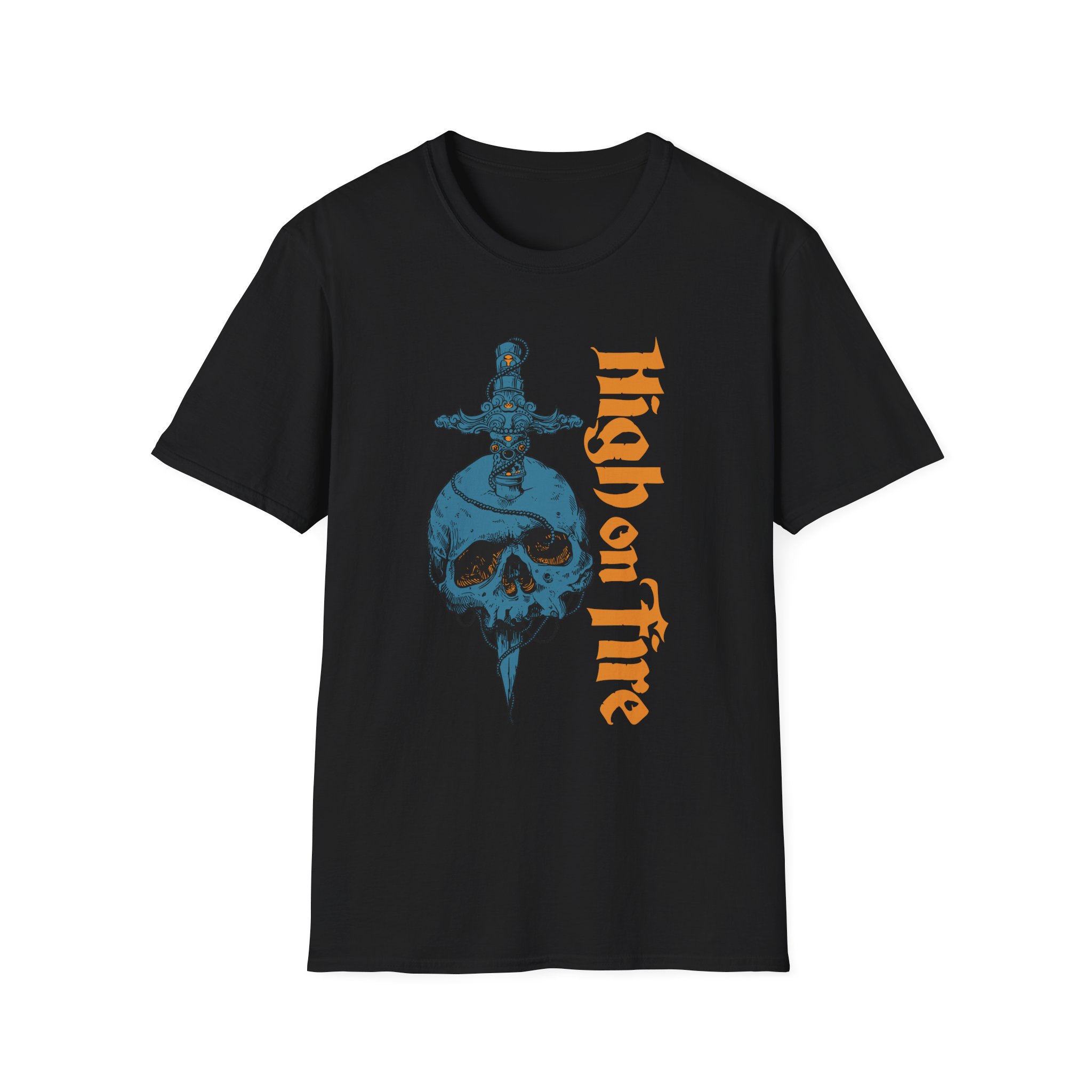 High on Fire Skull Knife Unisex Softstyle T-Shirt