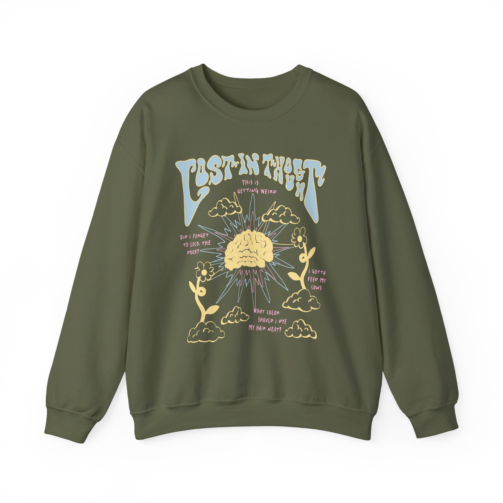 Kallmekris Lost In Thought Unisex Heavy Blendâ„¢ Crewneck Sweatshirt