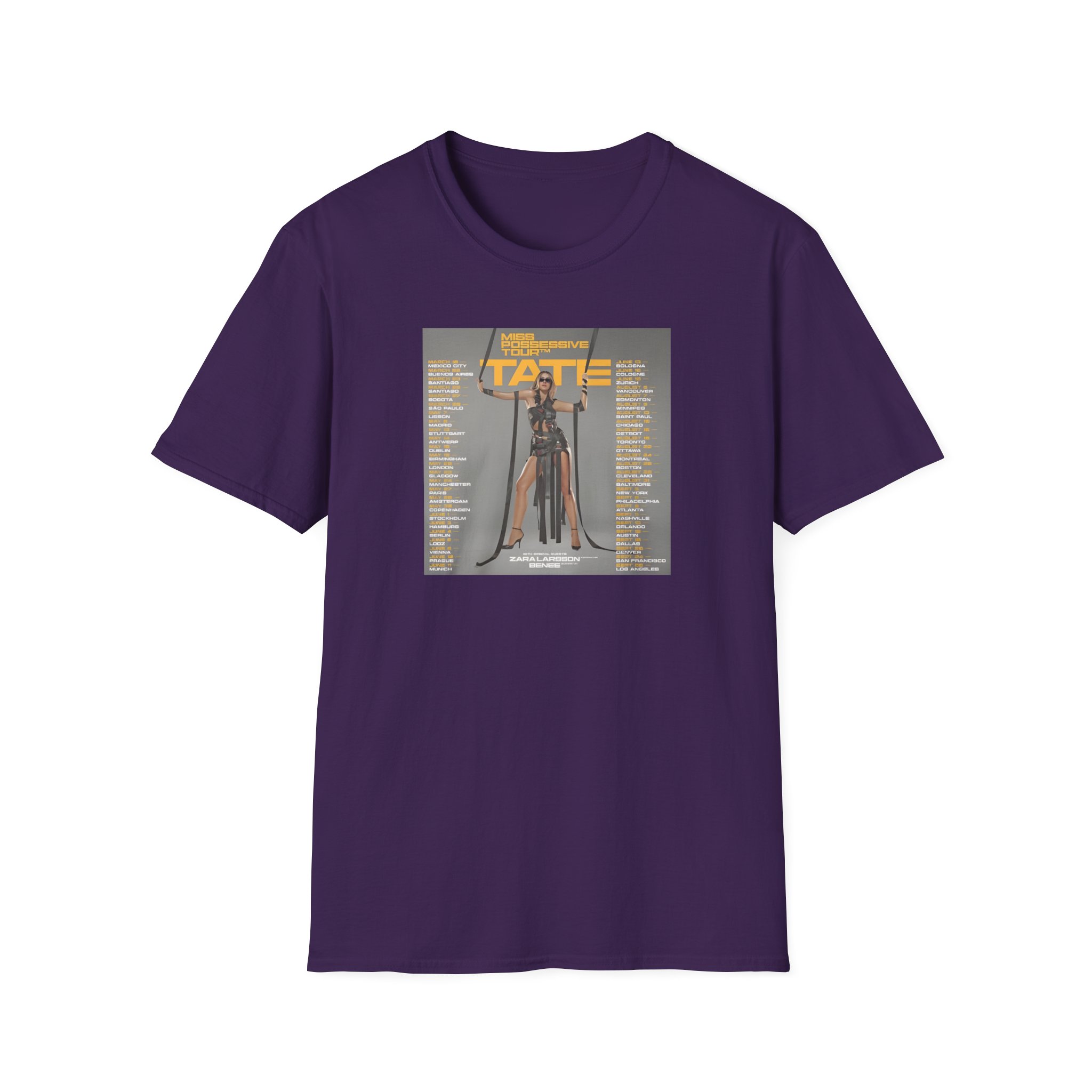 Tate Mcrae Miss Possessive Tour 2025 Unisex Softstyle T-Shirt
