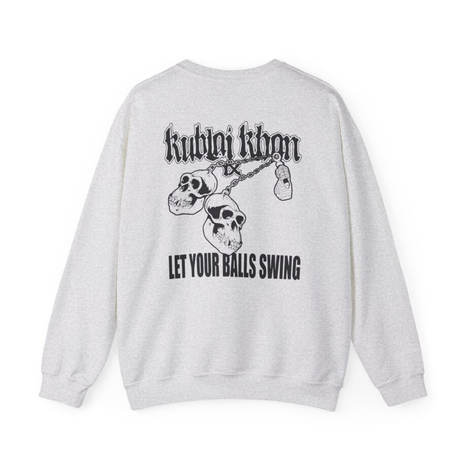 Kublai Khan - Let the Balls Swing Natural Unisex Heavy Blend™ Crewneck Sweatshirt