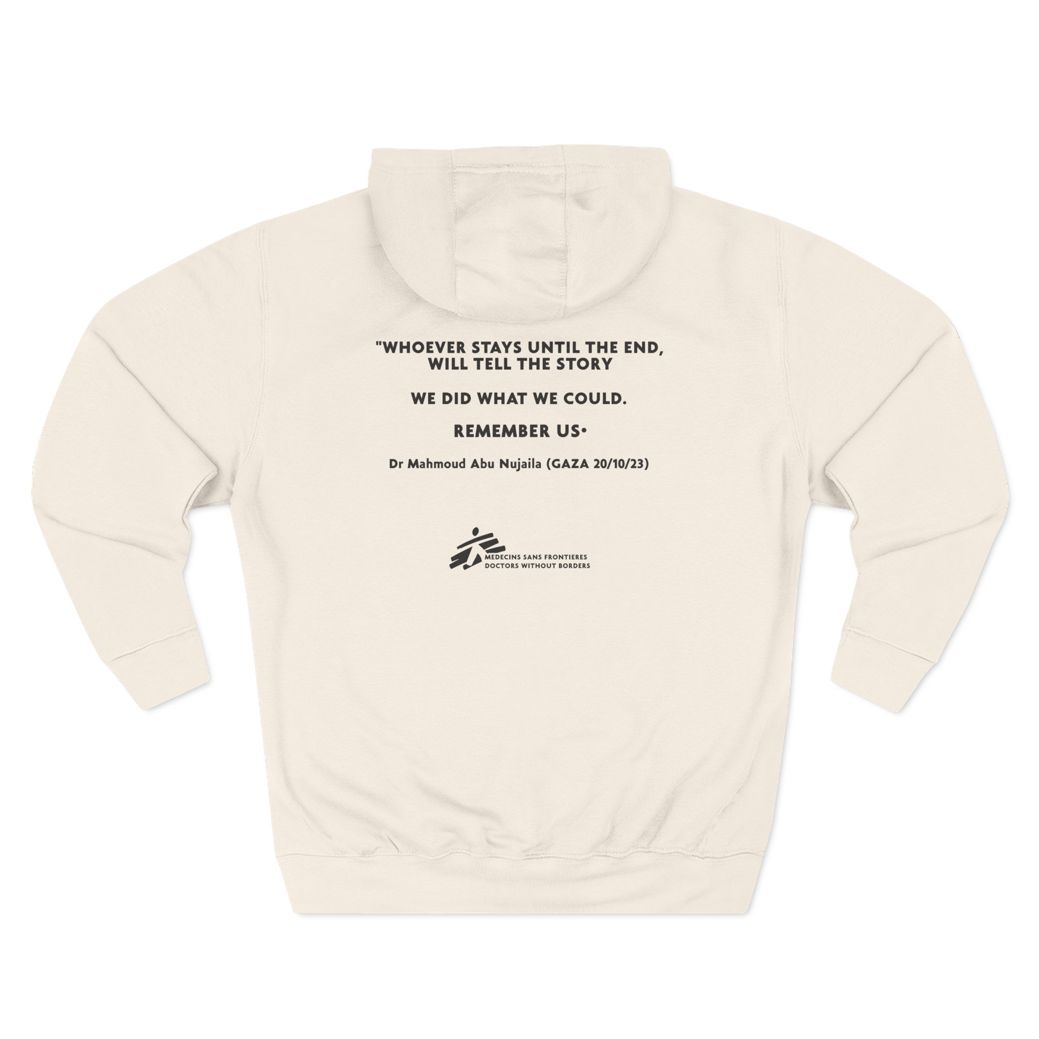 Massive Attack Ceasefire Now Msf Three-Panel Fleece Hoodie