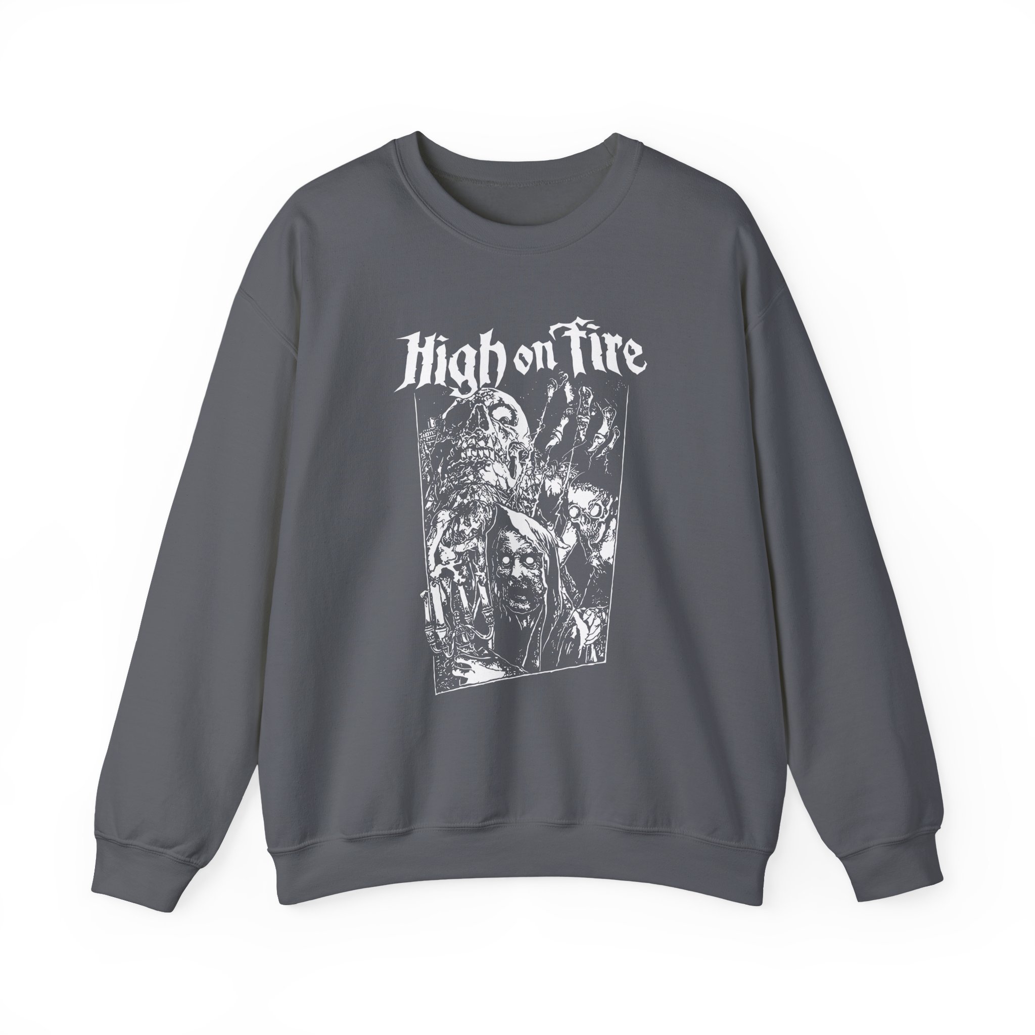 High on Fire Horror Unisex Heavy Blendâ„¢ Crewneck Sweatshirt