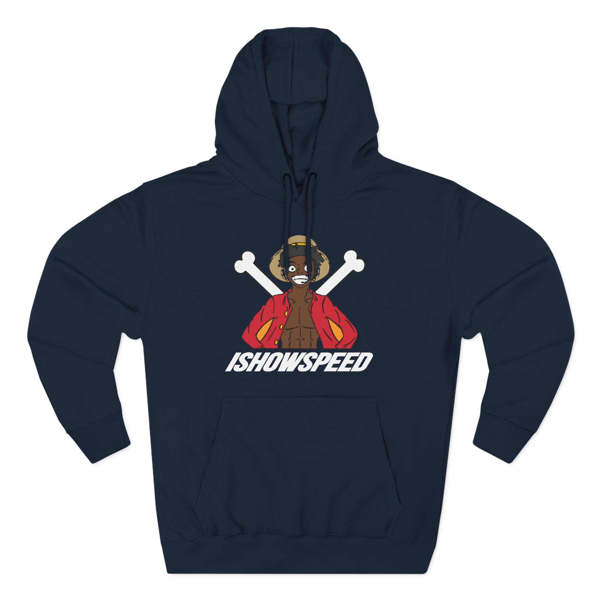 Luffy Ishowspeed Three-Panel Fleece Hoodie