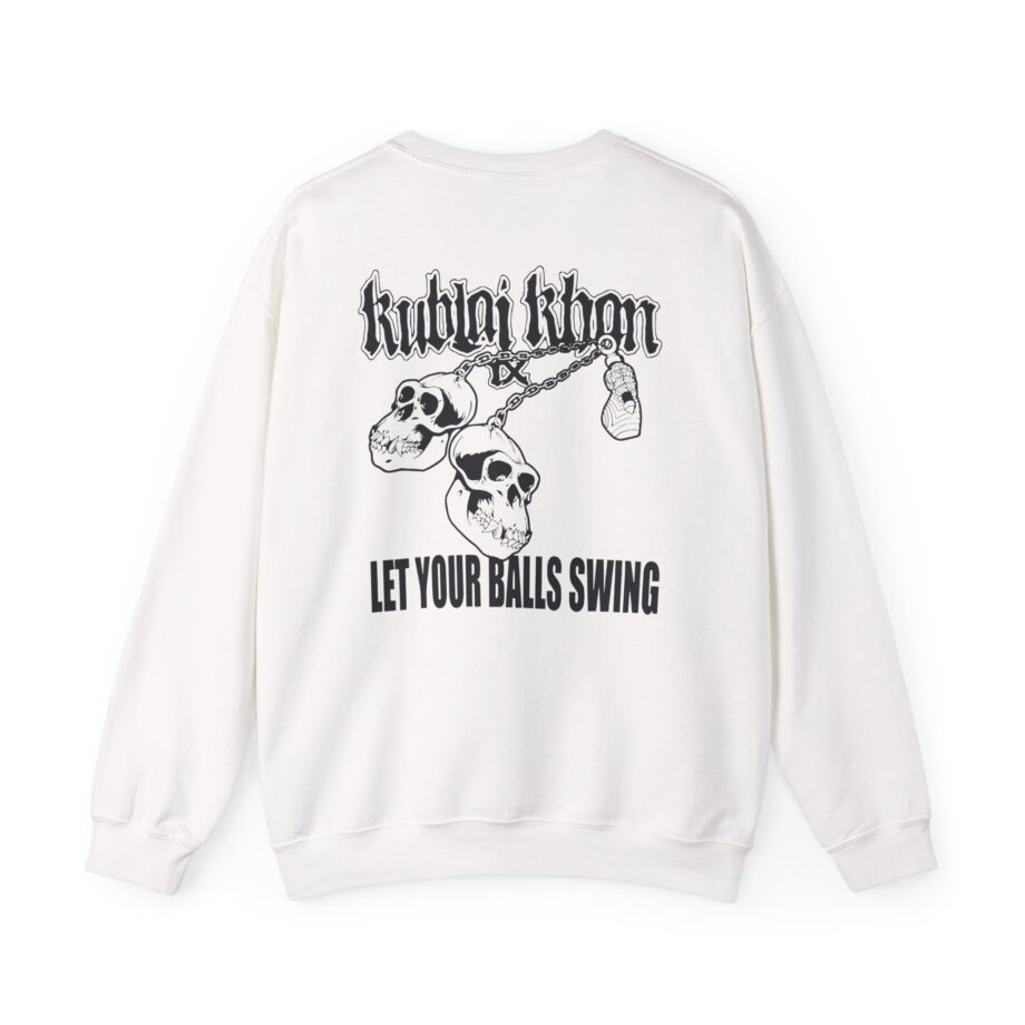 Kublai Khan - Let the Balls Swing Natural Unisex Heavy Blend™ Crewneck Sweatshirt