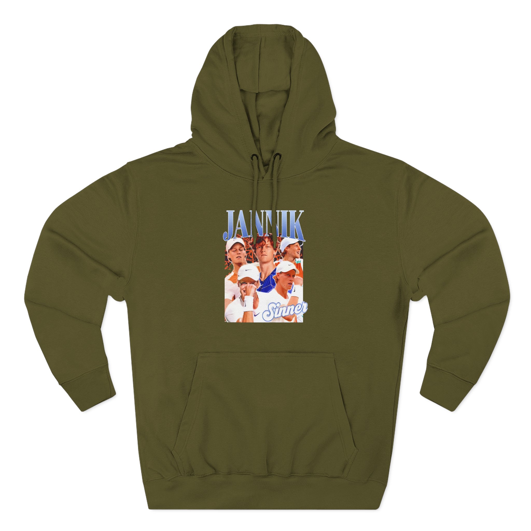 Jannik Sinner Retro Art Three-Panel Fleece Hoodie