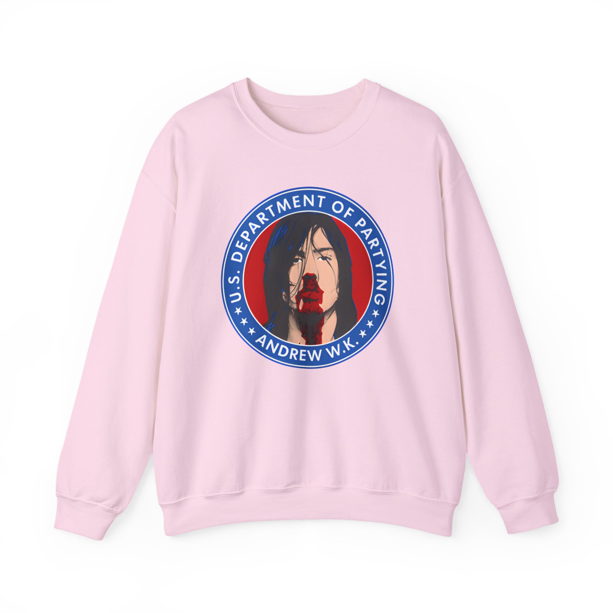 Andrew Wk Us Dept of Partying Unisex Heavy Blendâ„¢ Crewneck Sweatshirt