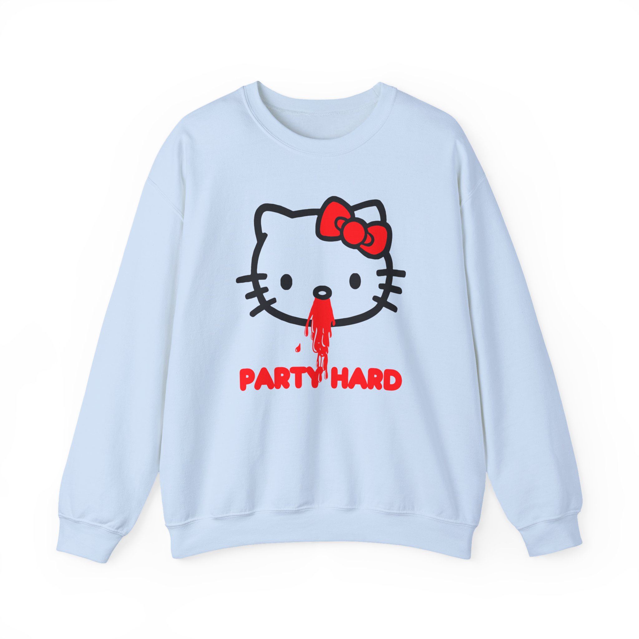 Andrew Wk Hello Party Kitty Parody Unisex Heavy Blendâ„¢ Crewneck Sweatshirt