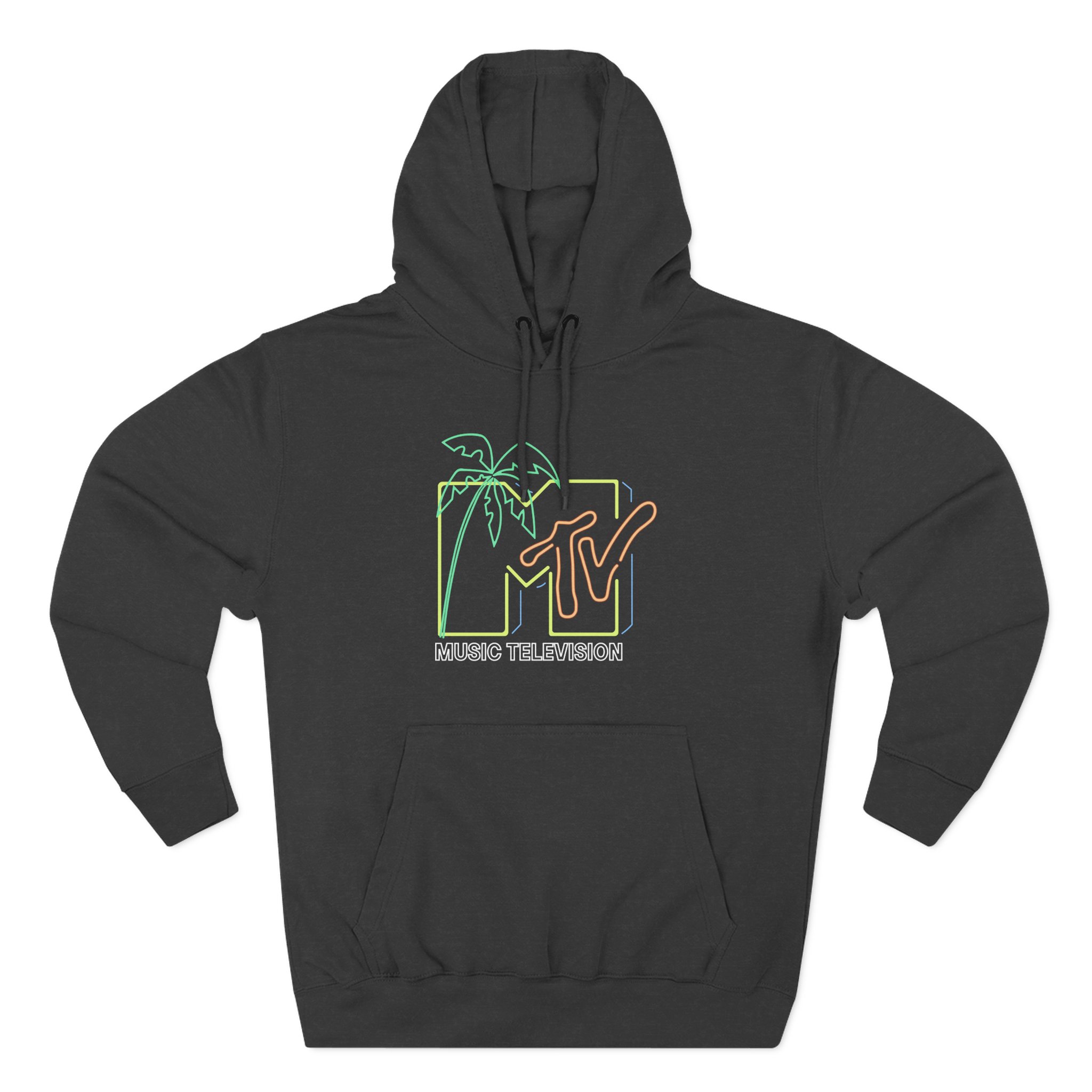 David Dobrik  Mtv Neon Light Logo Three-Panel Fleece Hoodie