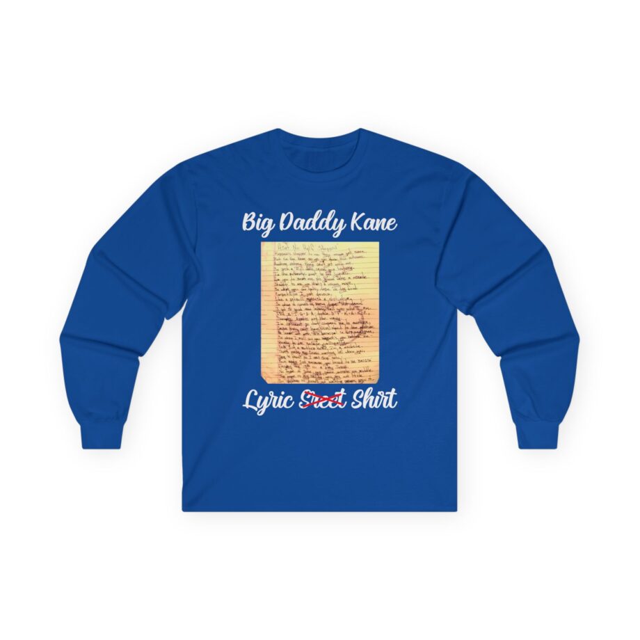 Big Daddy Kane Ain't No Half Steppin Lyric sheet Unisex Ultra Cotton Long Sleeve Tee