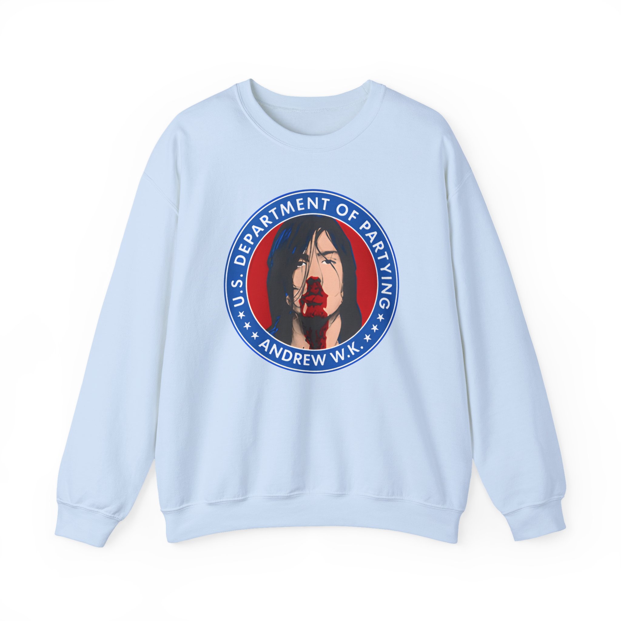 Andrew Wk Us Dept of Partying Unisex Heavy Blendâ„¢ Crewneck Sweatshirt