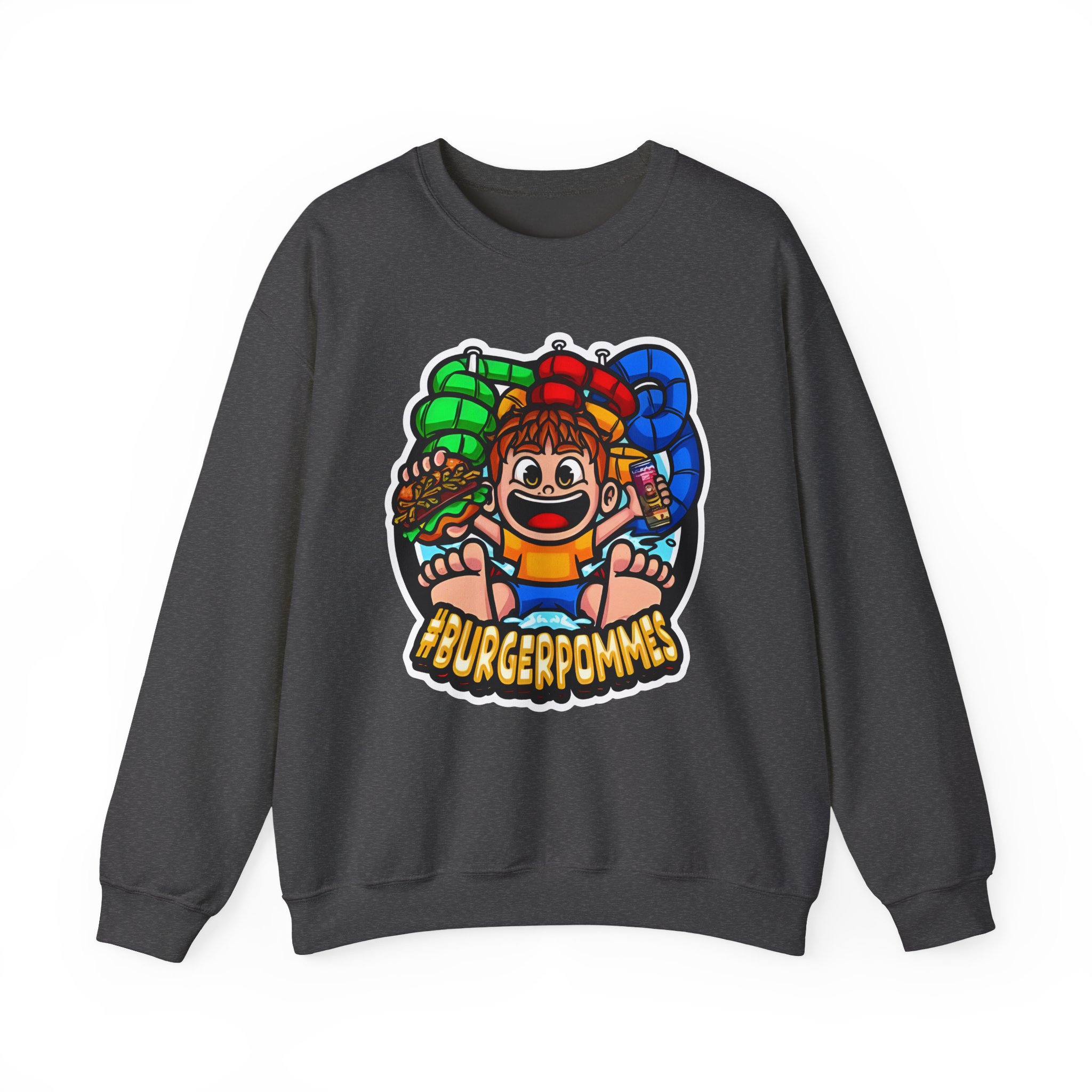 Burger Pommes Unisex Heavy Blendâ„¢ Crewneck Sweatshirt