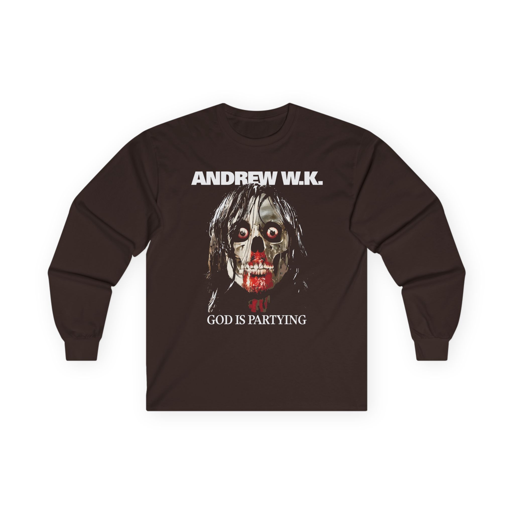 Andrew Wk God is Partying Zombie Unisex Ultra Cotton Long Sleeve Tee