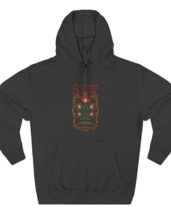 Goose Skull Flowers Three-Panel Fleece Hoodie