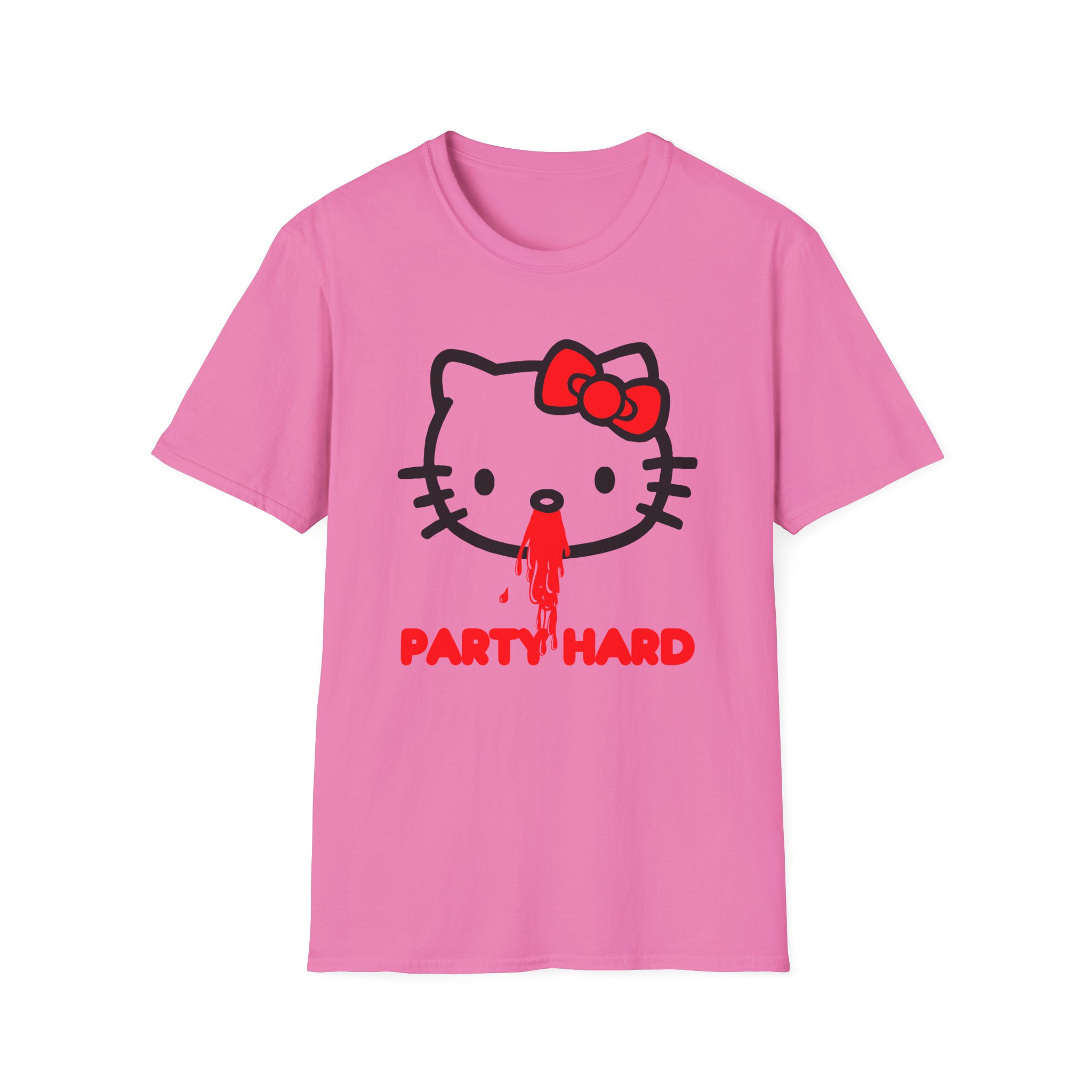 Andrew Wk Hello Party Kitty Parody Unisex Softstyle T-Shirt