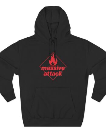 Massive Attack Blue Lines Red Logo Three-Panel Fleece Hoodie