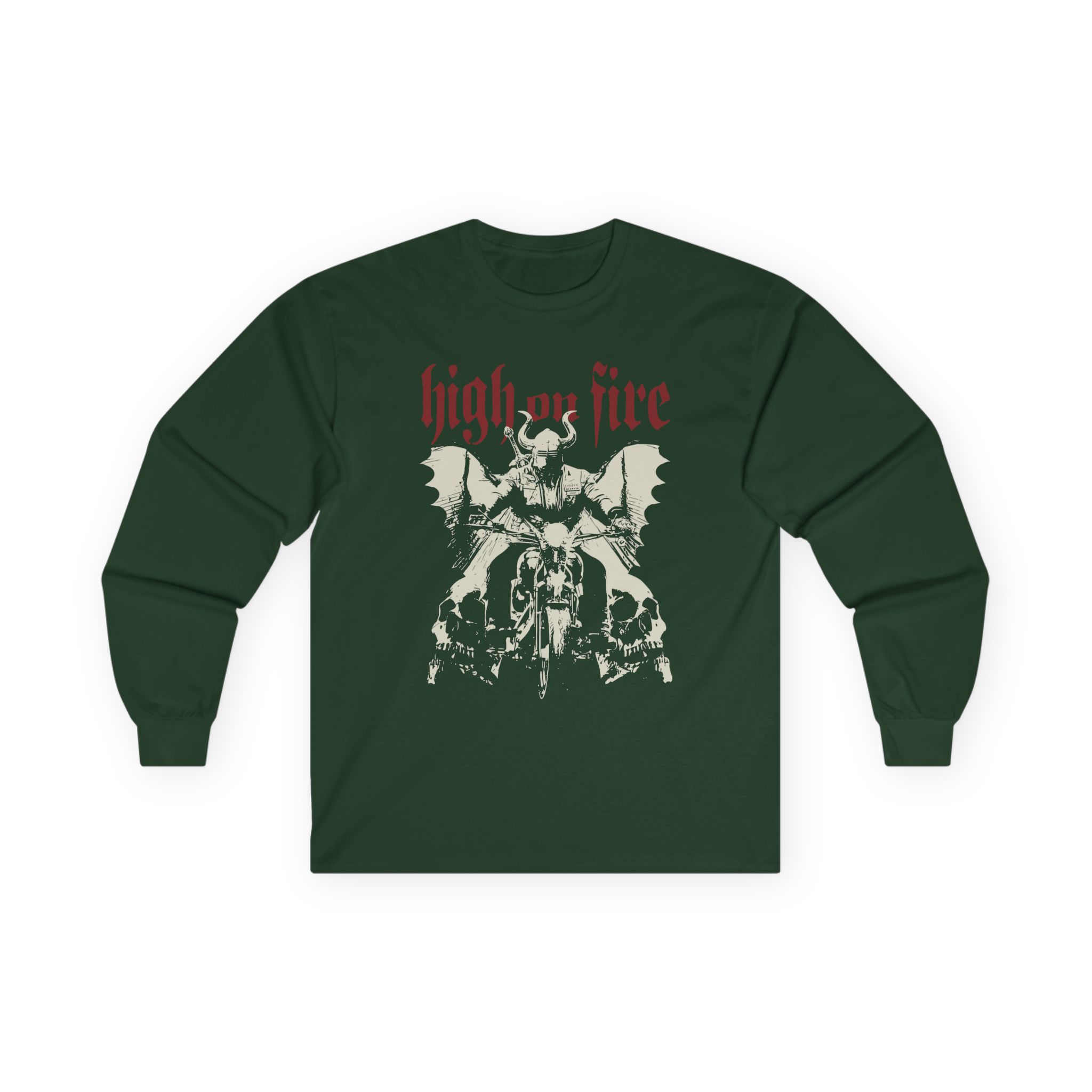 High on Fire Biker Unisex Ultra Cotton Long Sleeve Tee