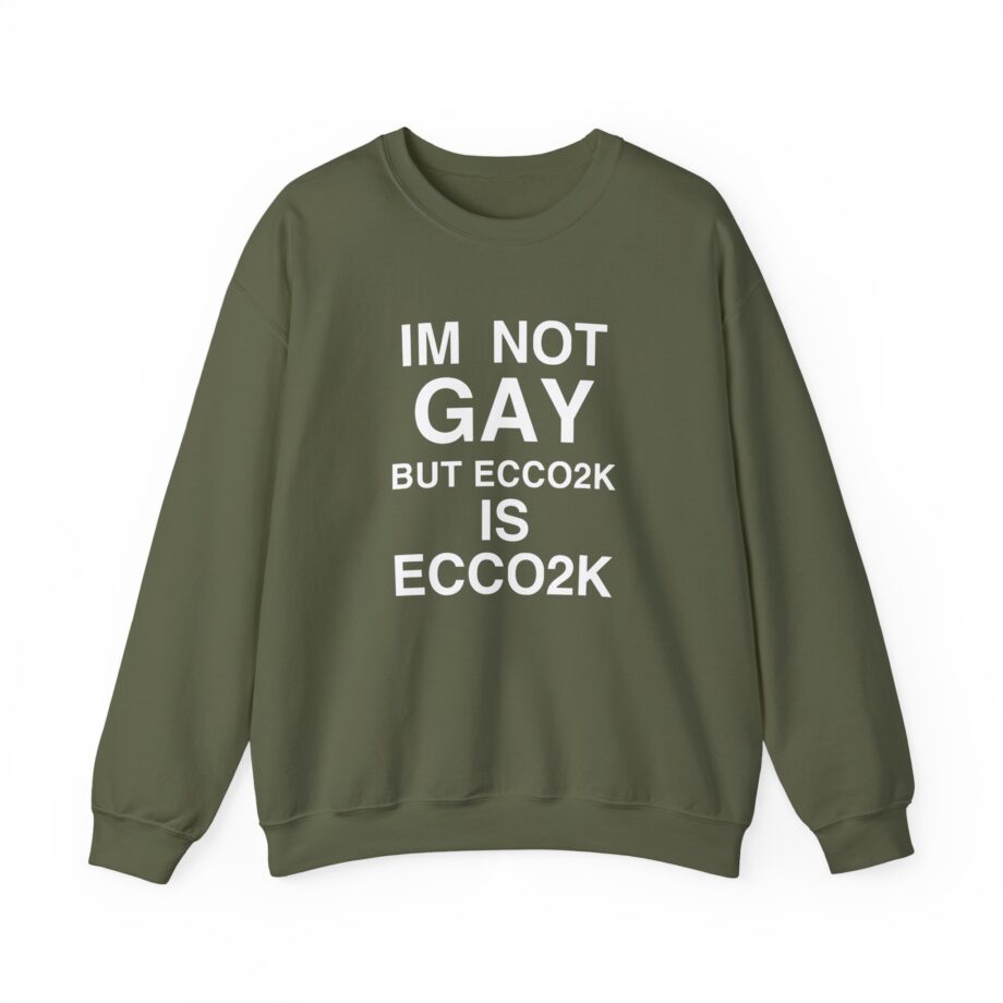 Ecco2k, I’m Not Gay but Ecco2k is Ecco2k Unisex Heavy Blend™ Crewneck Sweatshirt