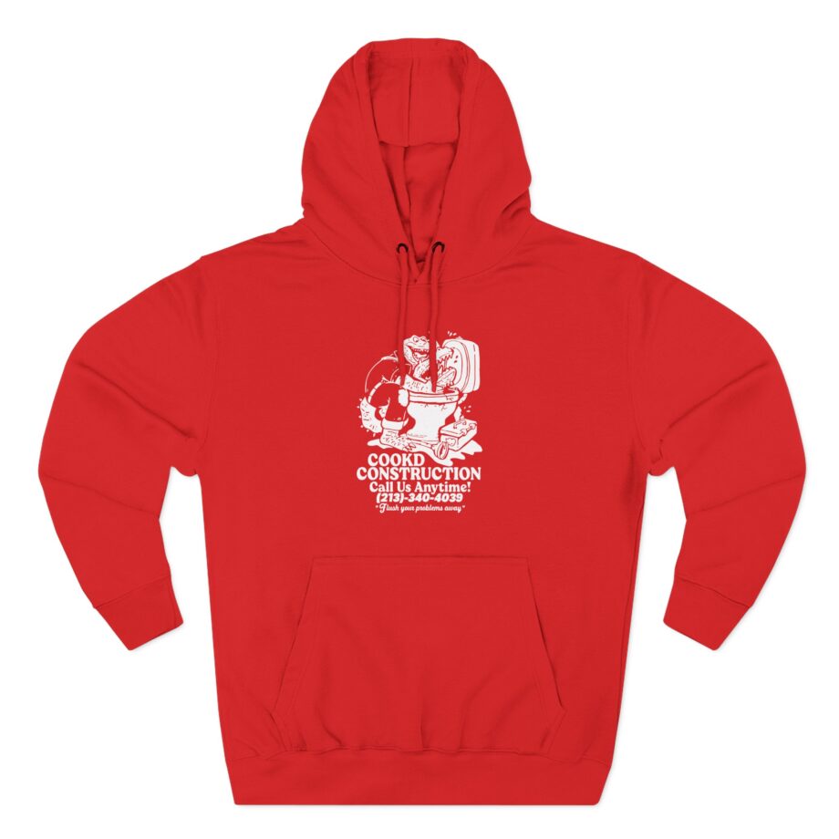 Lazarbeam  Cookd Construction Call Us Anytime Three-Panel Fleece Hoodie