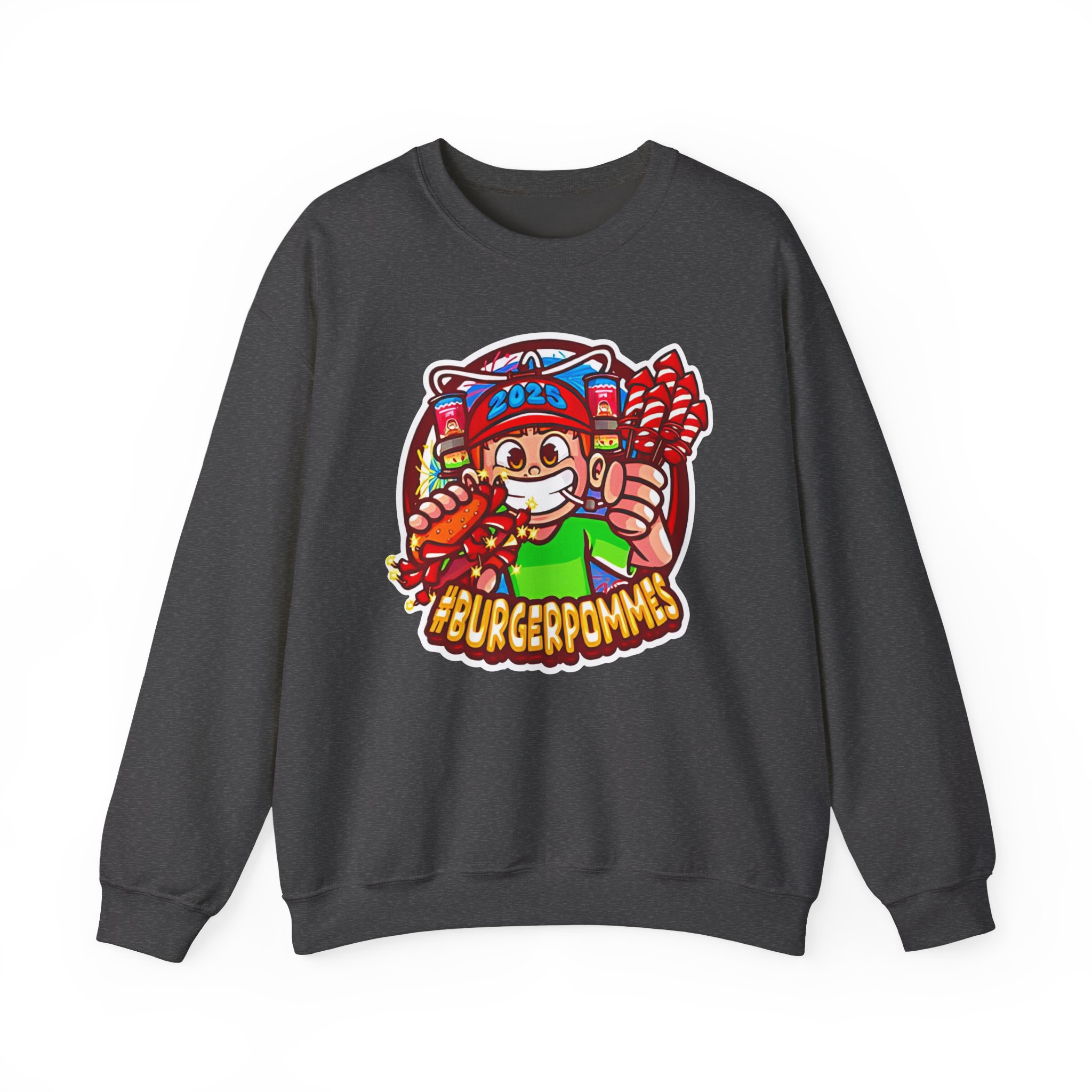 Burger Pommes Unisex Heavy Blendâ„¢ Crewneck Sweatshirt