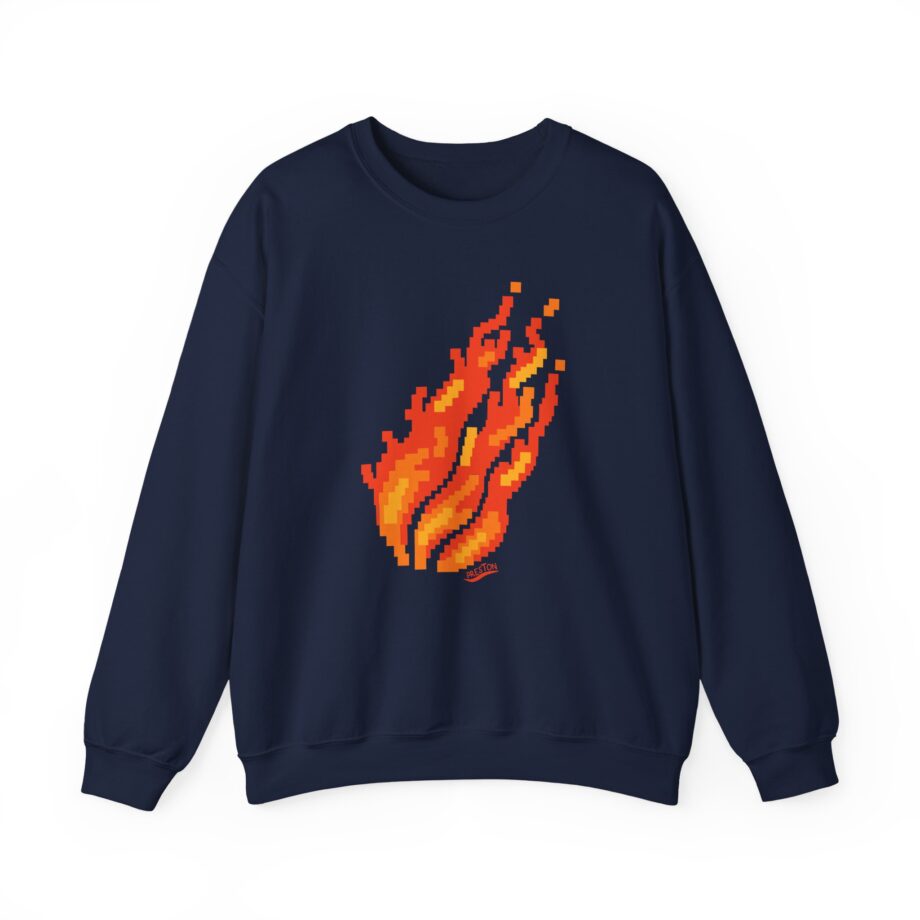 Preston Pixel Flame Unisex Heavy Blend™ Crewneck Sweatshirt