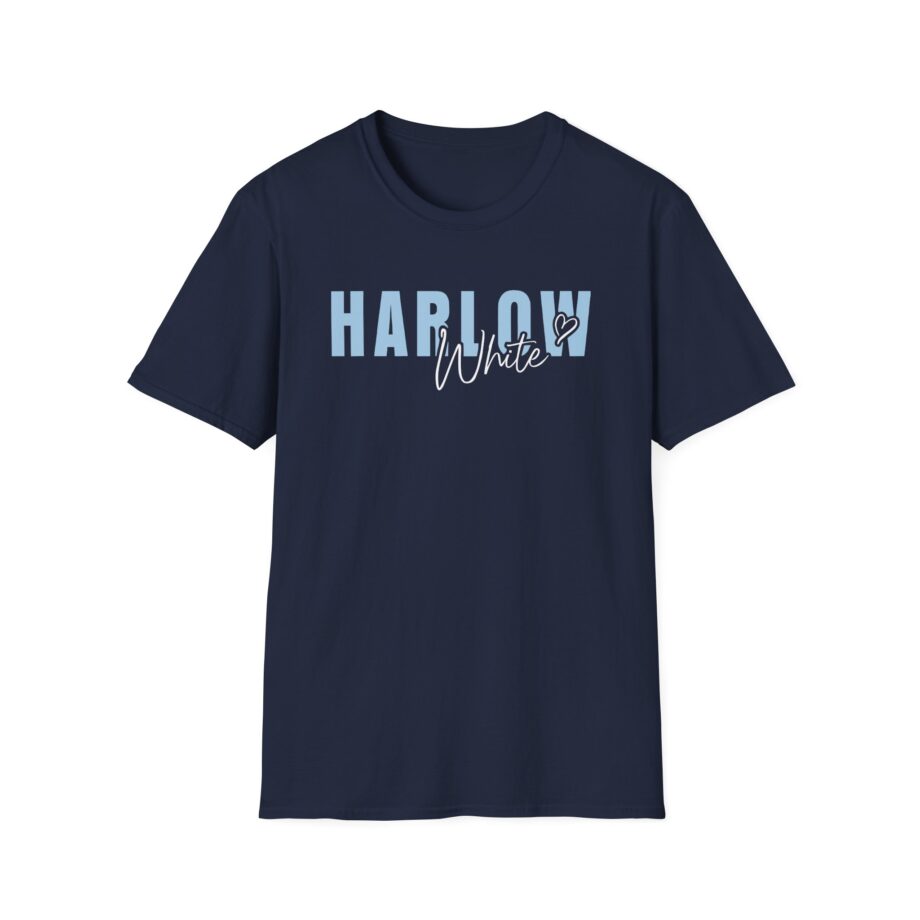 Harlow and Popcorn White Unisex Softstyle T-Shirt