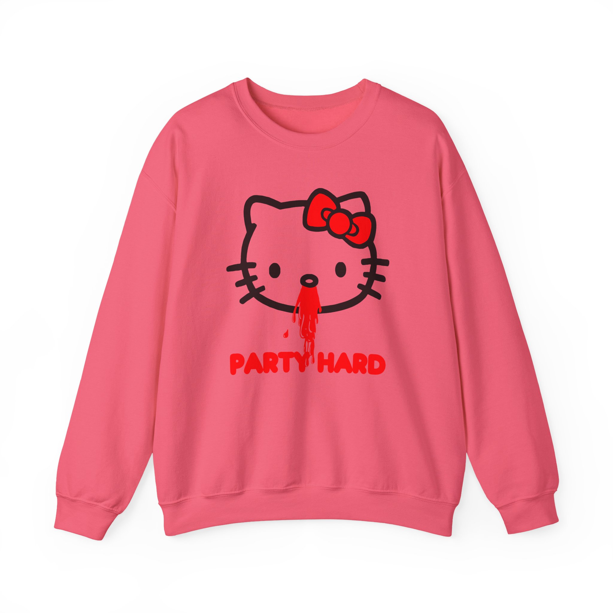 Andrew Wk Hello Party Kitty Parody Unisex Heavy Blendâ„¢ Crewneck Sweatshirt