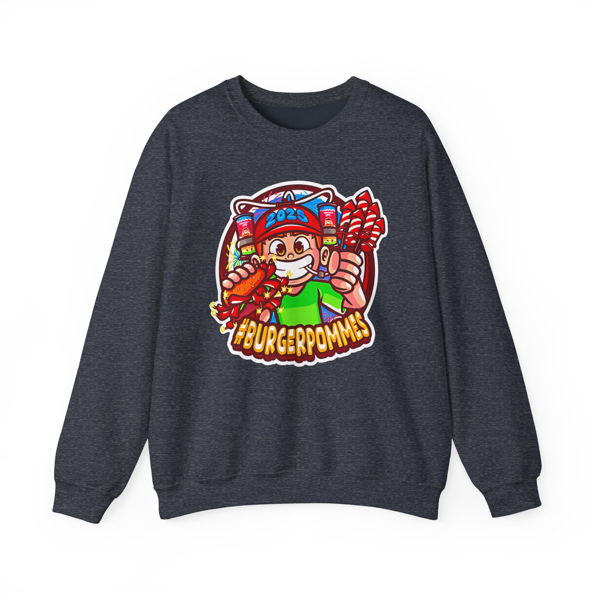 Burger Pommes Unisex Heavy Blendâ„¢ Crewneck Sweatshirt