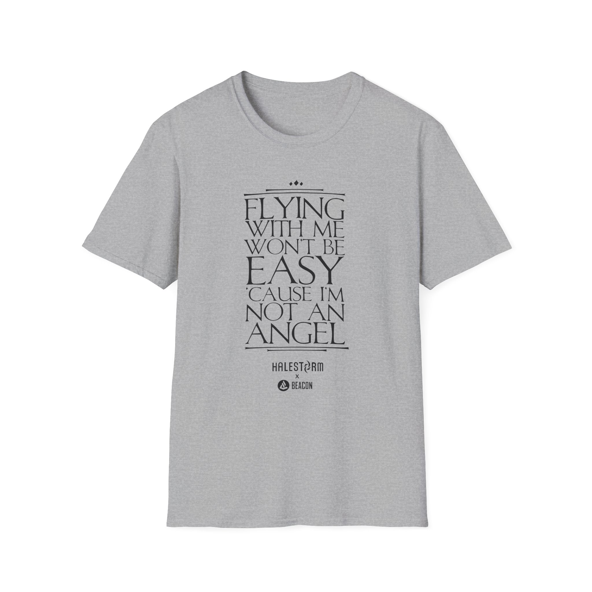 Halestorm Flying With Me Won't Be Easy 'cause I'm Not an Angel Unisex Softstyle T-Shirt