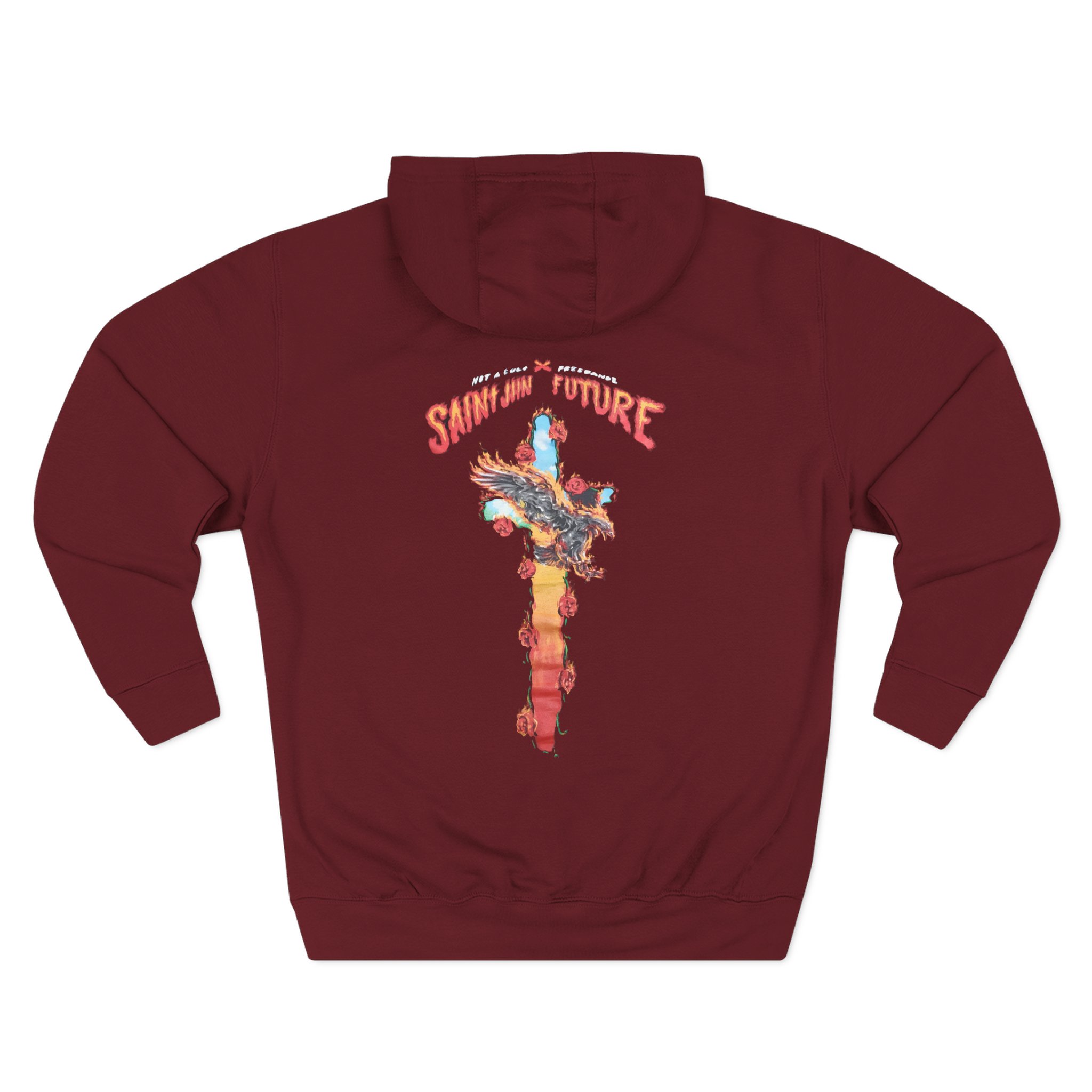 Saint Jhn Not a Cult X Freebandz Roses Three-Panel Fleece Hoodie