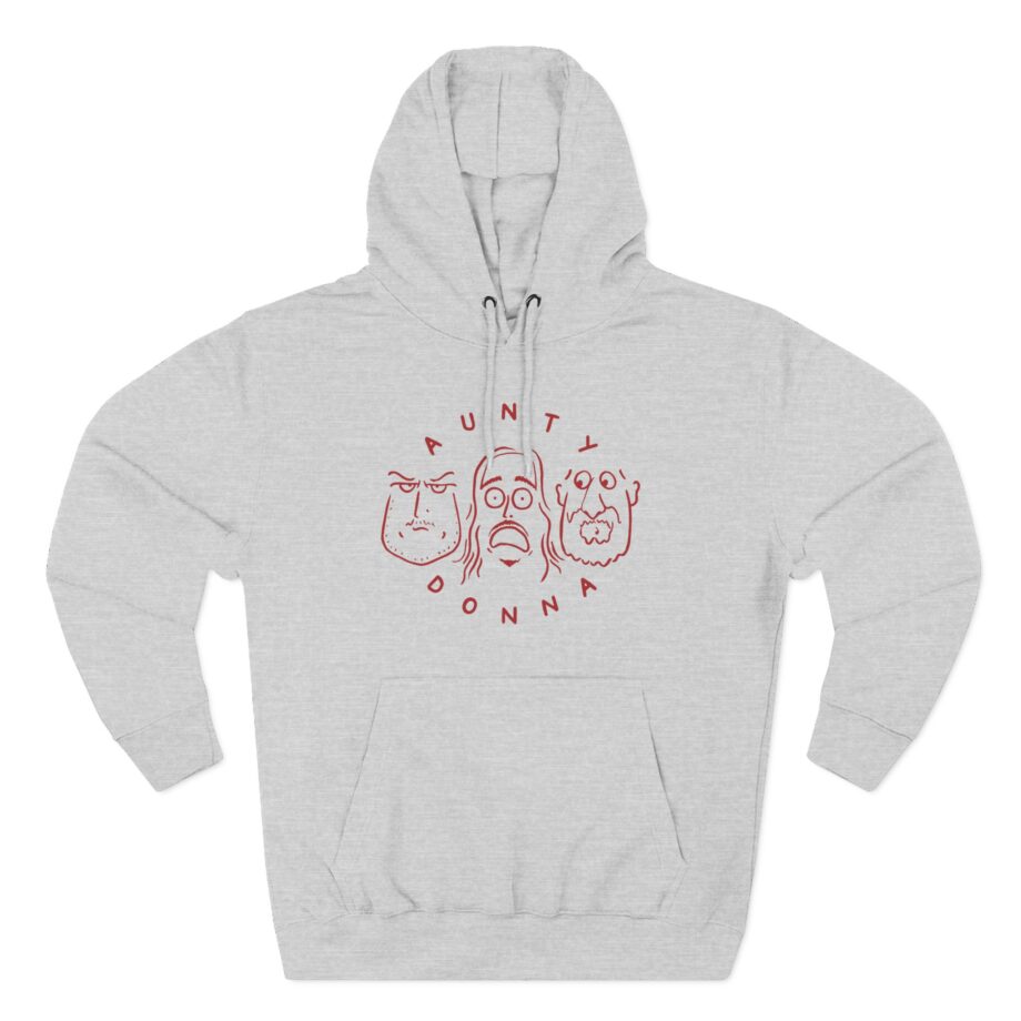 Aunty Donna White Faces Three-Panel Fleece Hoodie