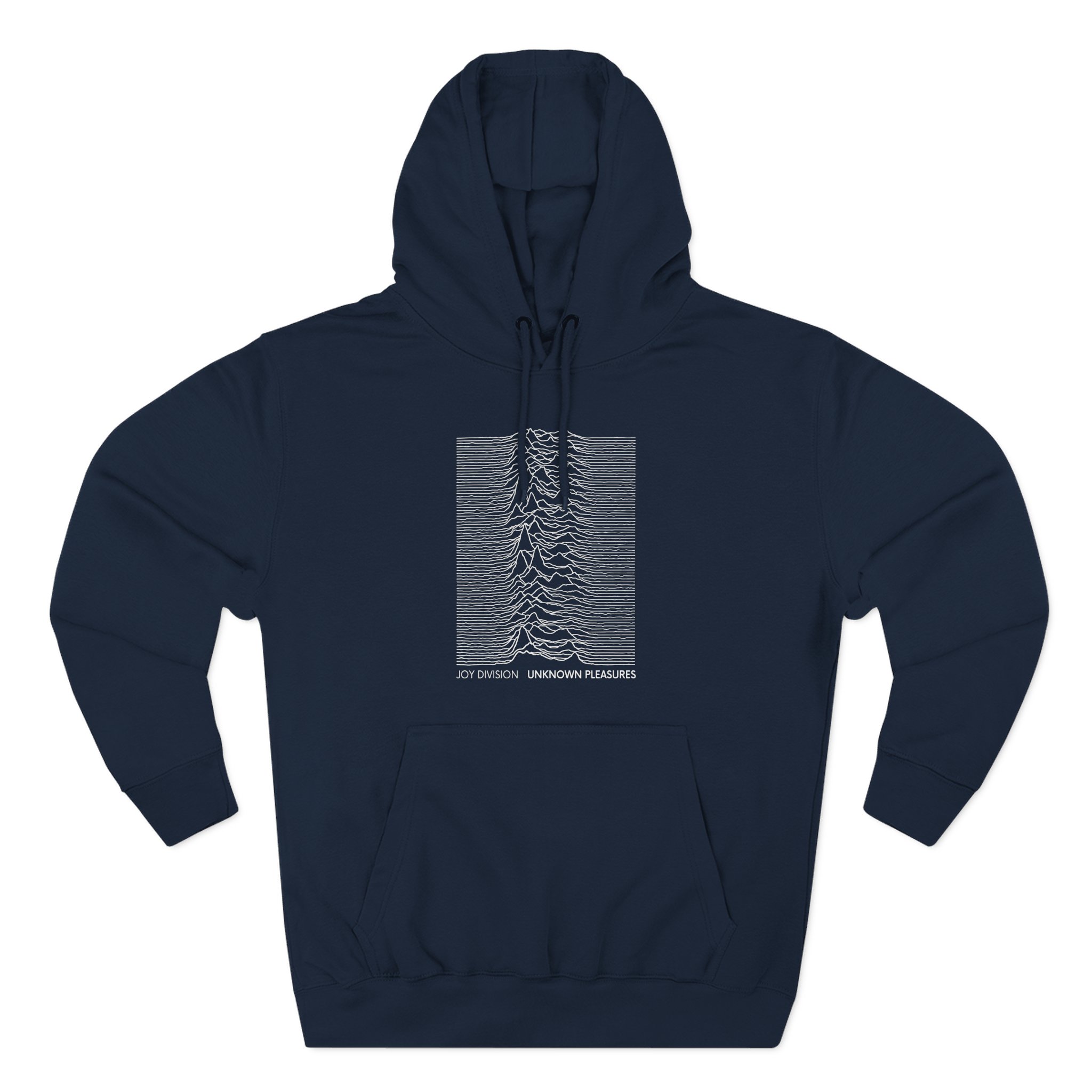 Joy Division Unknown Pleasures Text Three-Panel Fleece Hoodie
