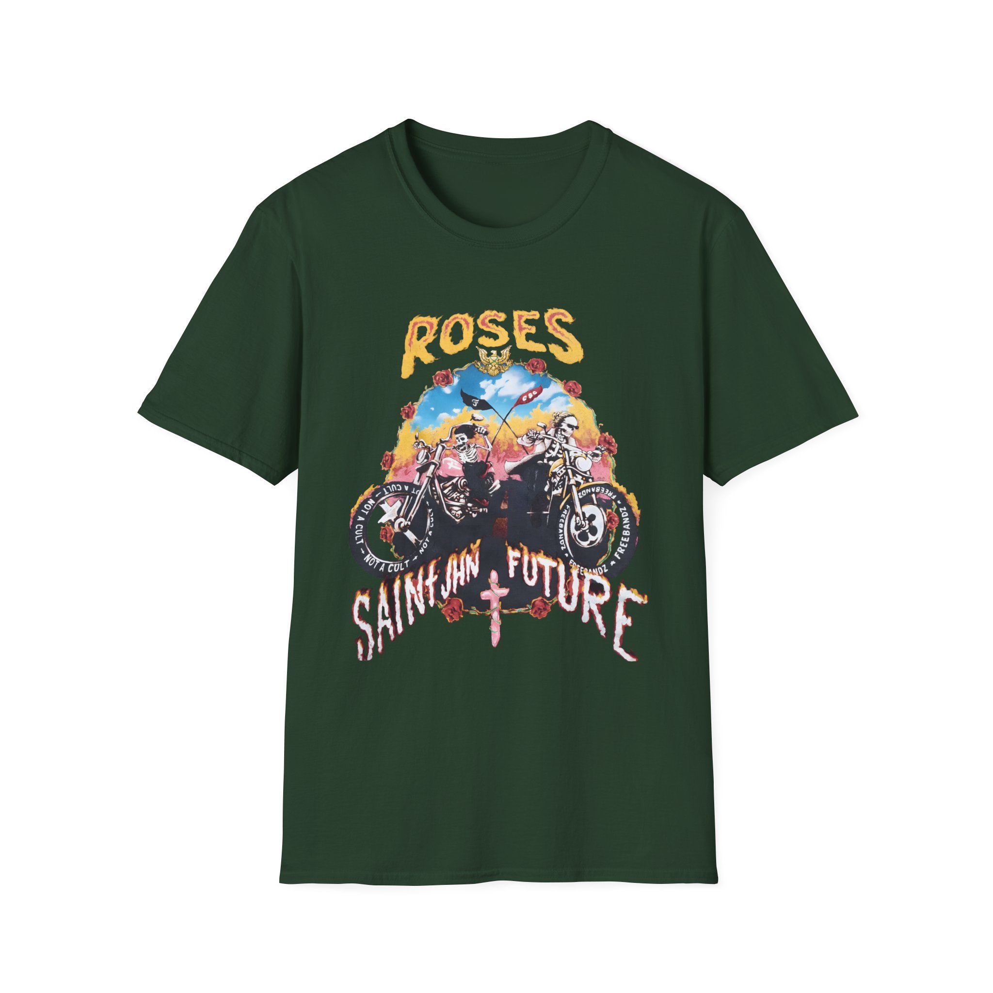 Saint Jhn Not a Cult X Freebandz Roses Unisex Softstyle T-Shirt