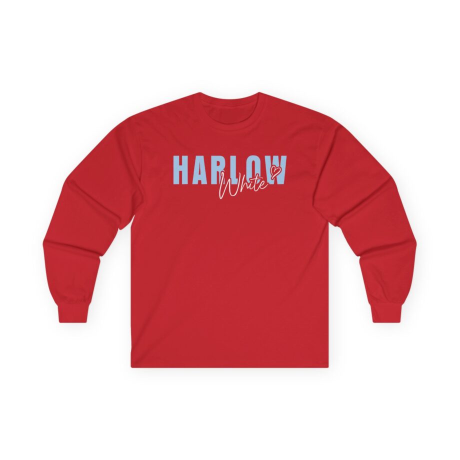 Harlow and Popcorn White Unisex Ultra Cotton Long Sleeve Tee