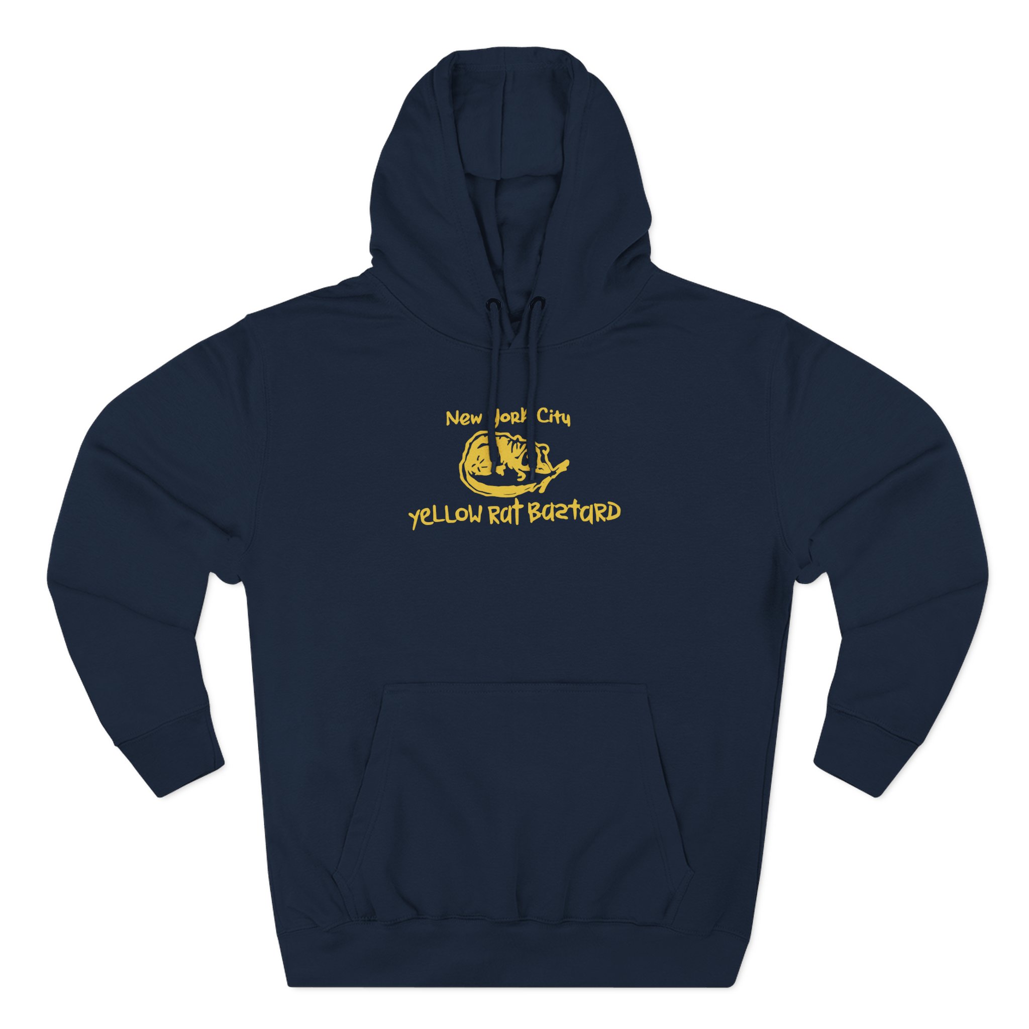 Ishowspeed John Galt Nyc Yellow Rat Bastard Three-Panel Fleece Hoodie