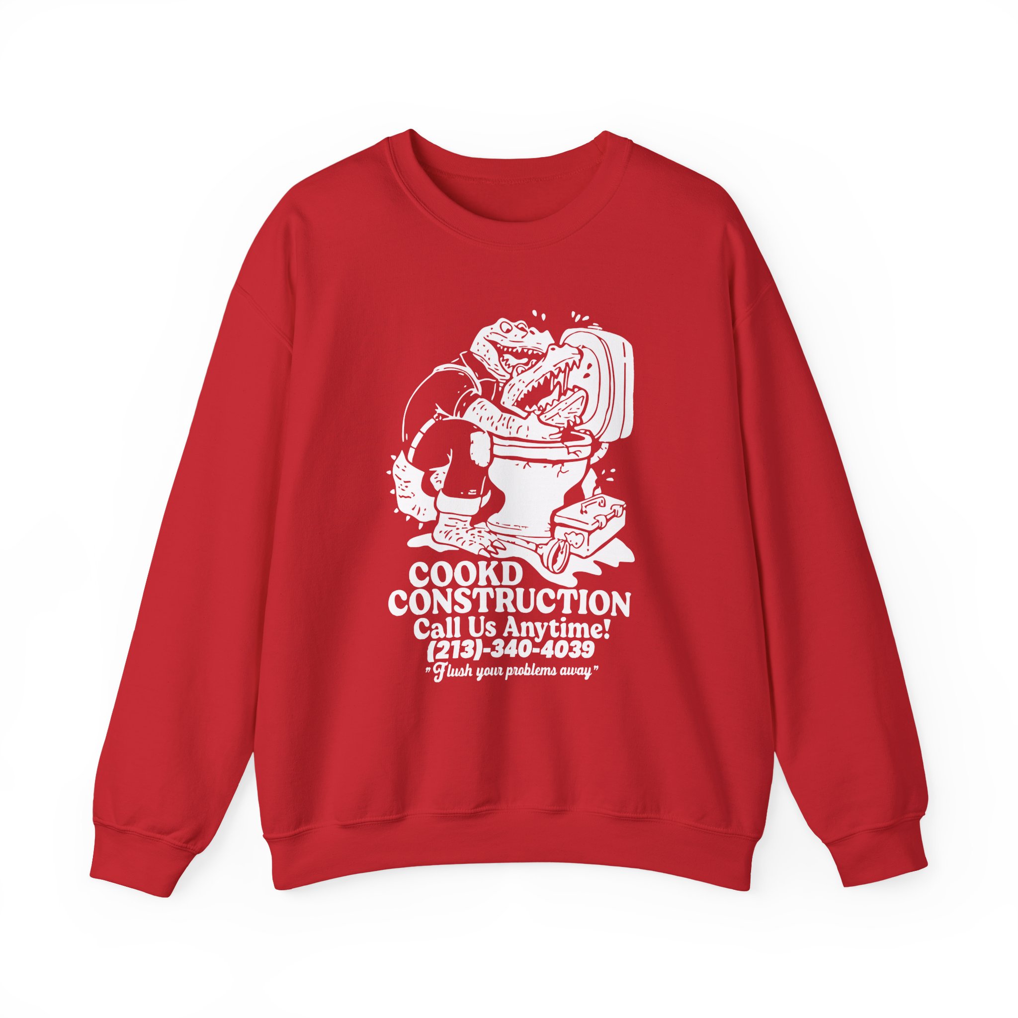 Lazarbeam  Cookd Construction Call Us Anytime Unisex Heavy Blendâ„¢ Crewneck Sweatshirt