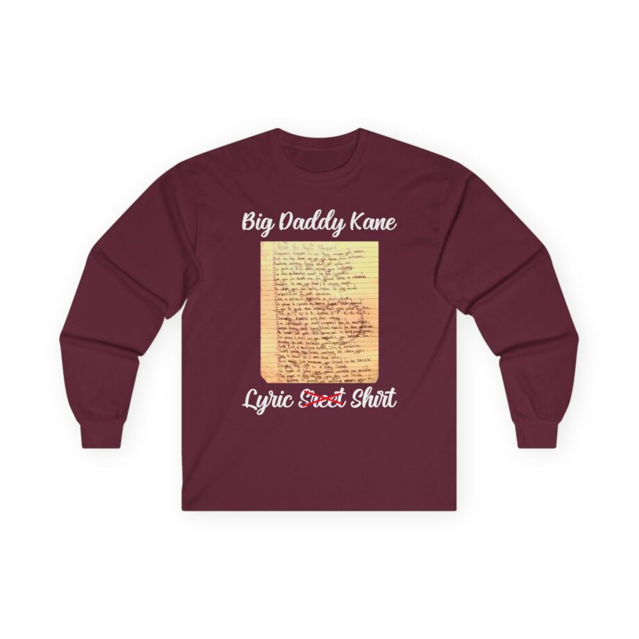 Big Daddy Kane Ain't No Half Steppin Lyric sheet Unisex Ultra Cotton Long Sleeve Tee