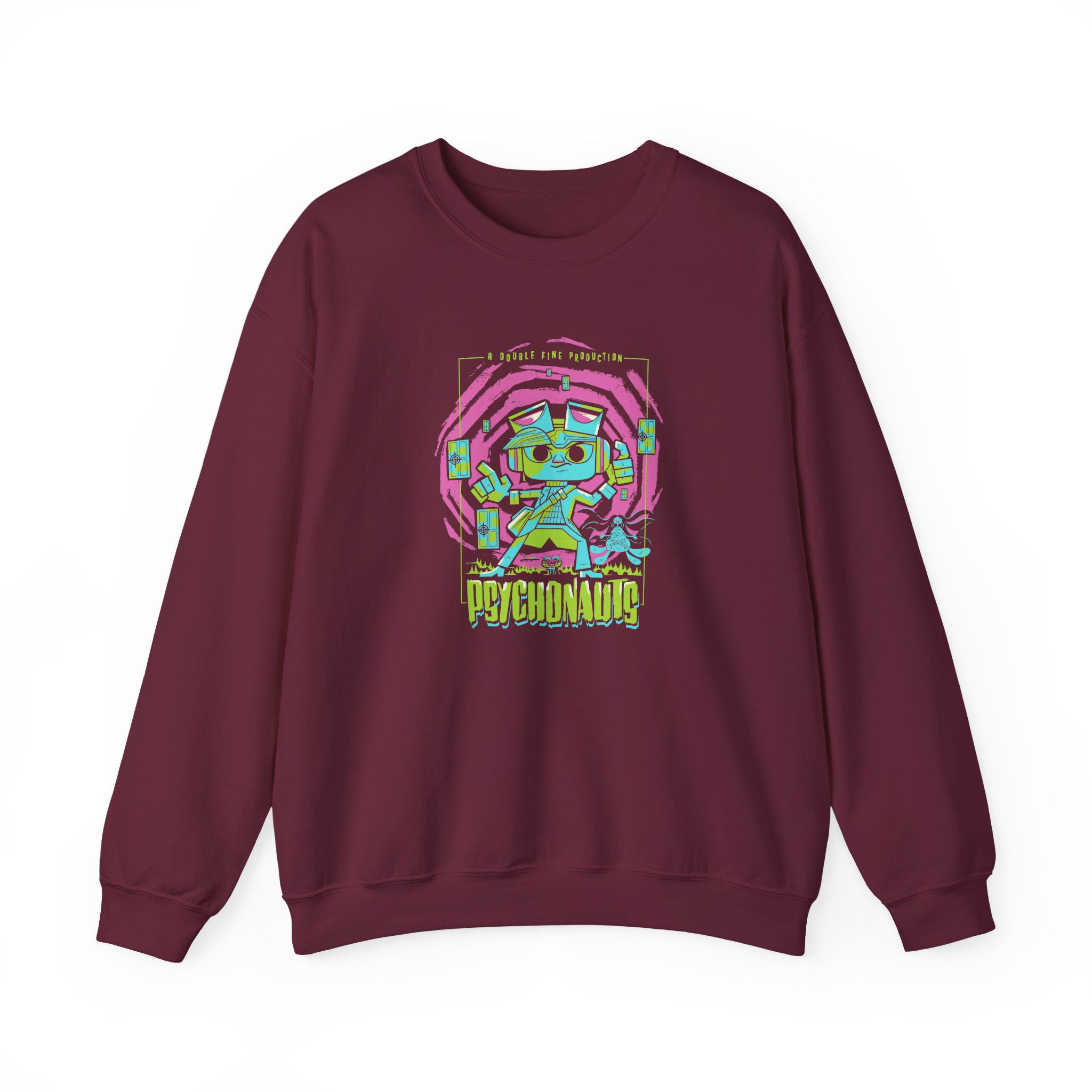 Double Fine Psychic Mystery Unisex Heavy Blendâ„¢ Crewneck Sweatshirt