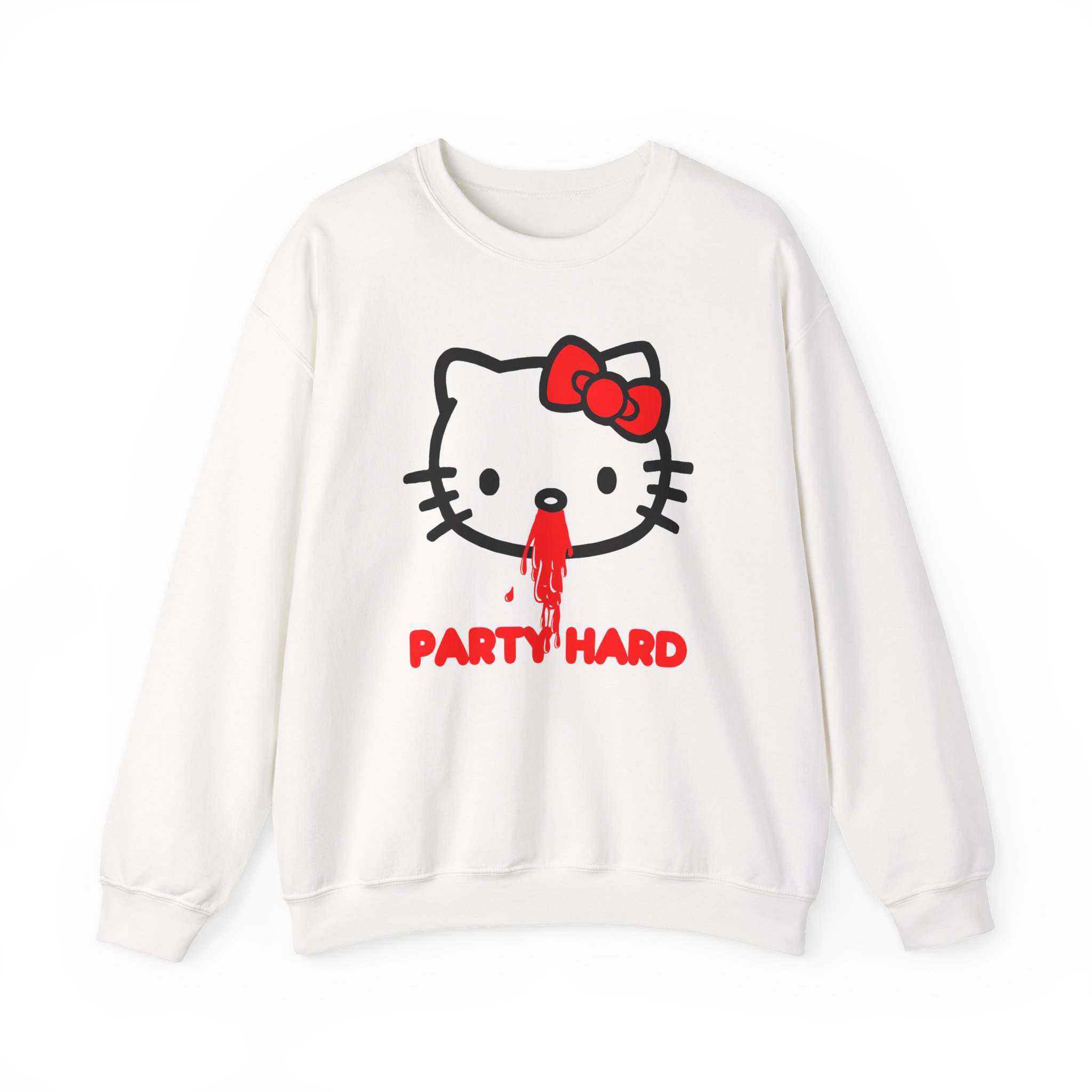 Andrew Wk Hello Party Kitty Parody Unisex Heavy Blendâ„¢ Crewneck Sweatshirt