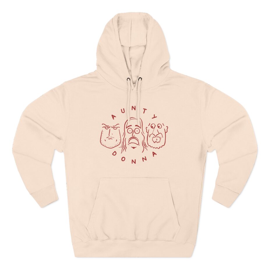 Aunty Donna White Faces Three-Panel Fleece Hoodie