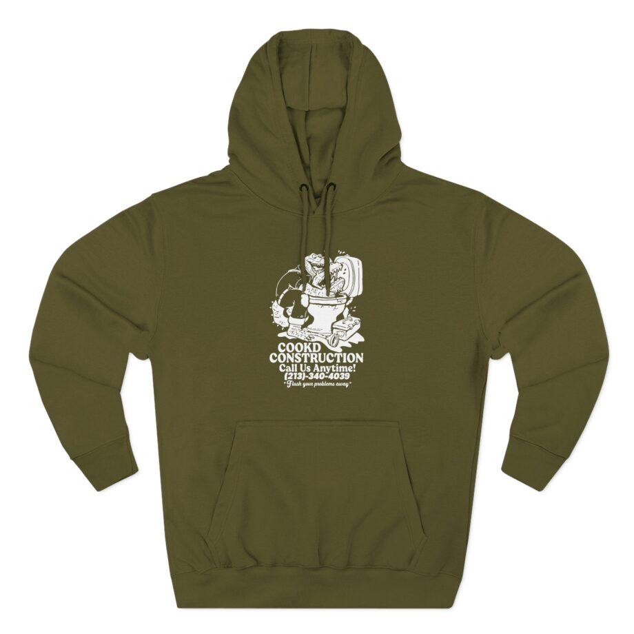 Lazarbeam  Cookd Construction Call Us Anytime Three-Panel Fleece Hoodie