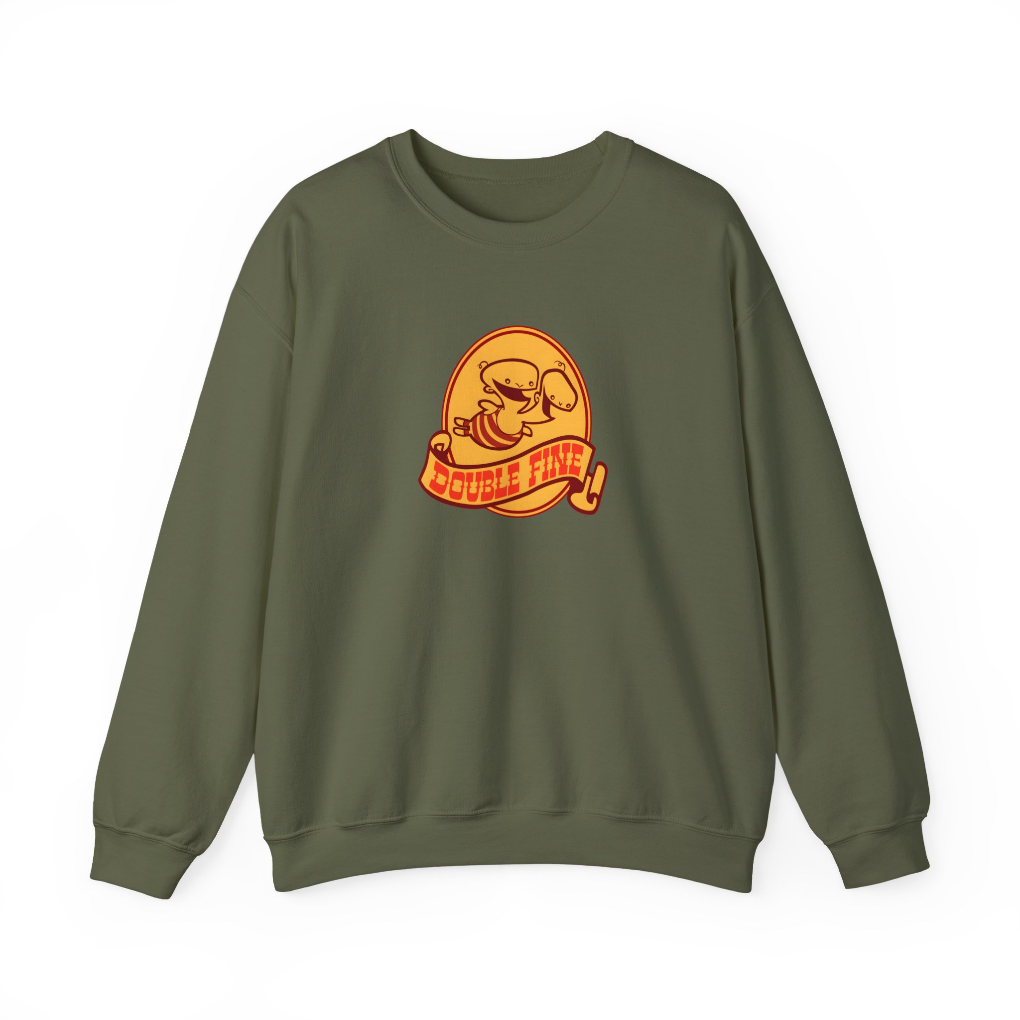 Double Fine Golden Two-headed Baby Unisex Heavy Blendâ„¢ Crewneck Sweatshirt
