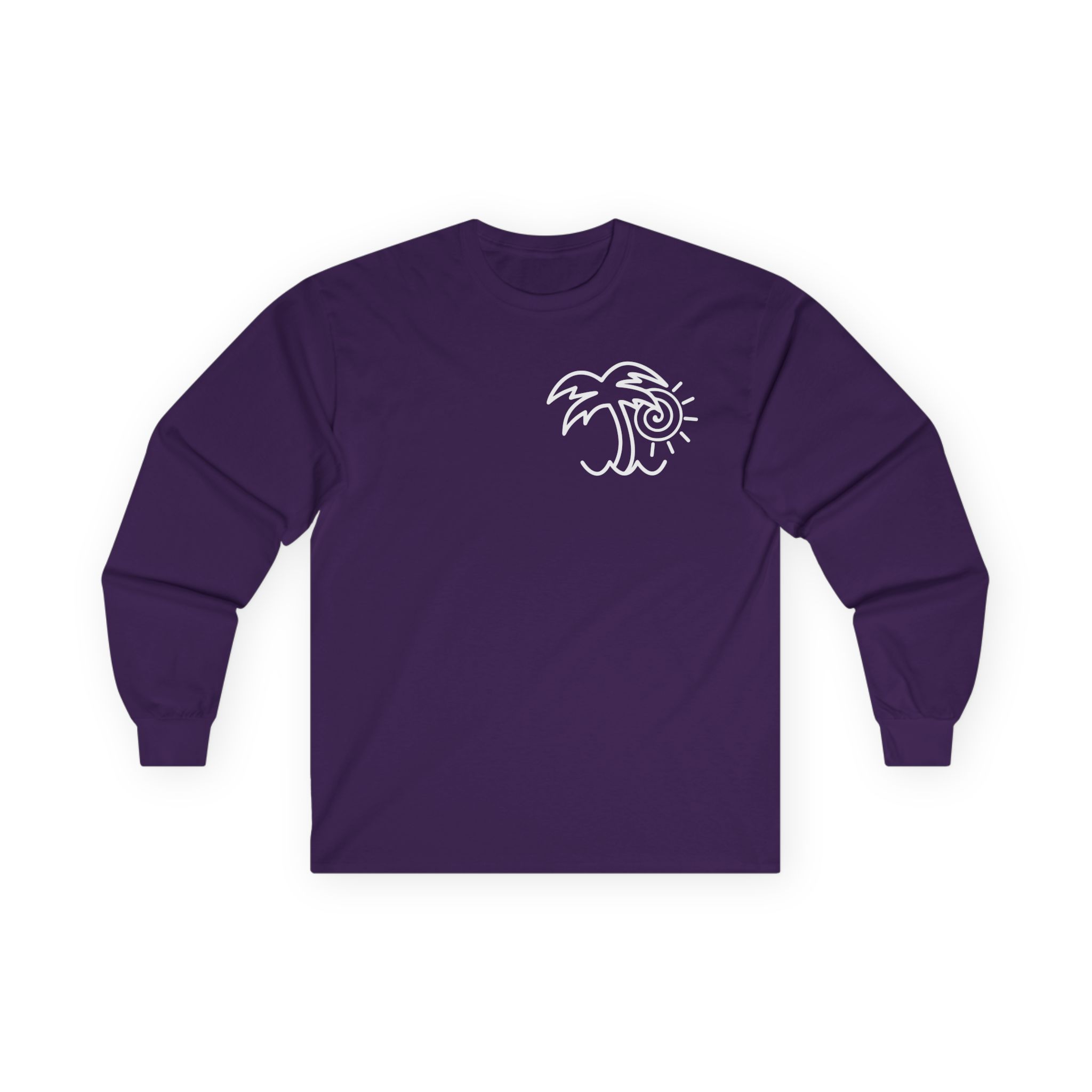 Chon Palm Tree Blue Dip Dye Unisex Ultra Cotton Long Sleeve Tee