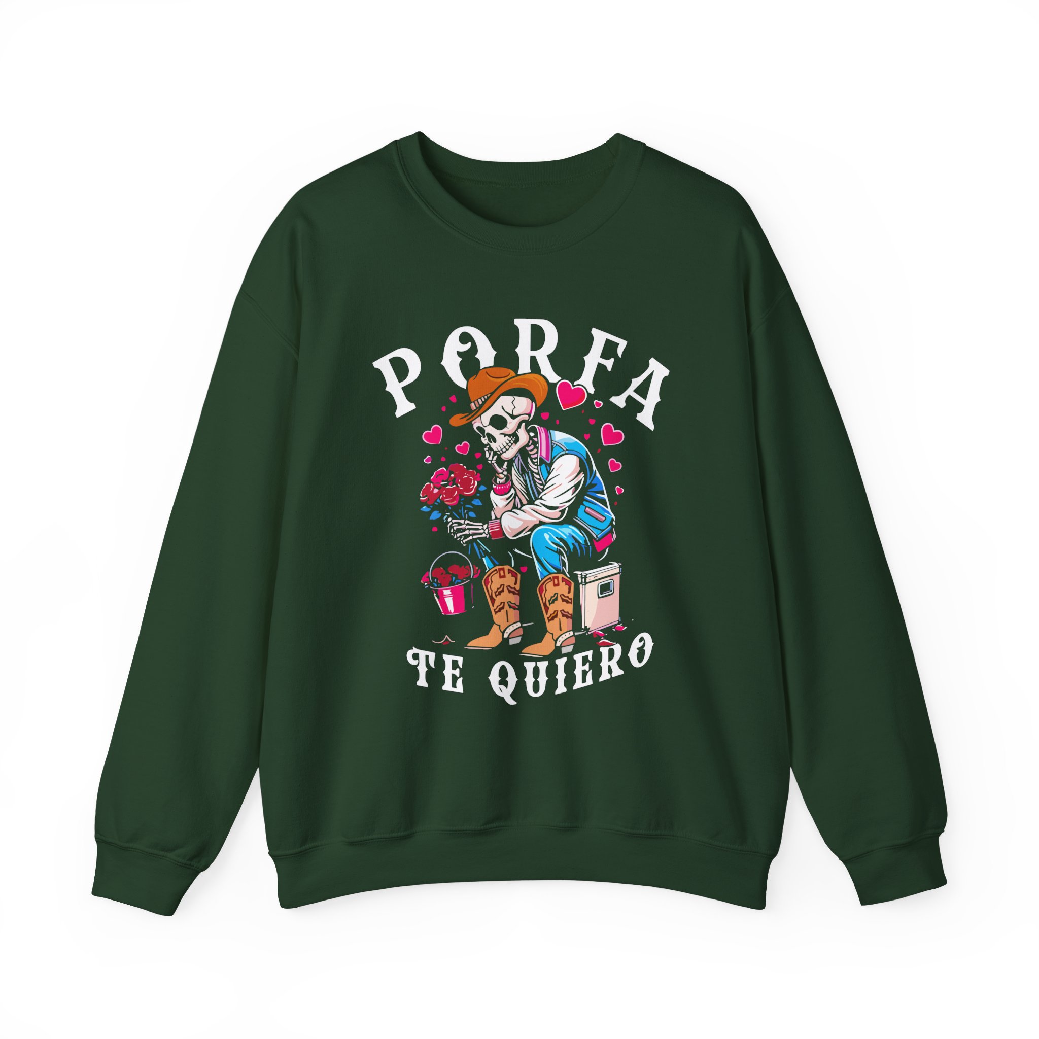 Porfa Skeleton Favor Te Quiero Unisex Heavy Blendâ„¢ Crewneck Sweatshirt
