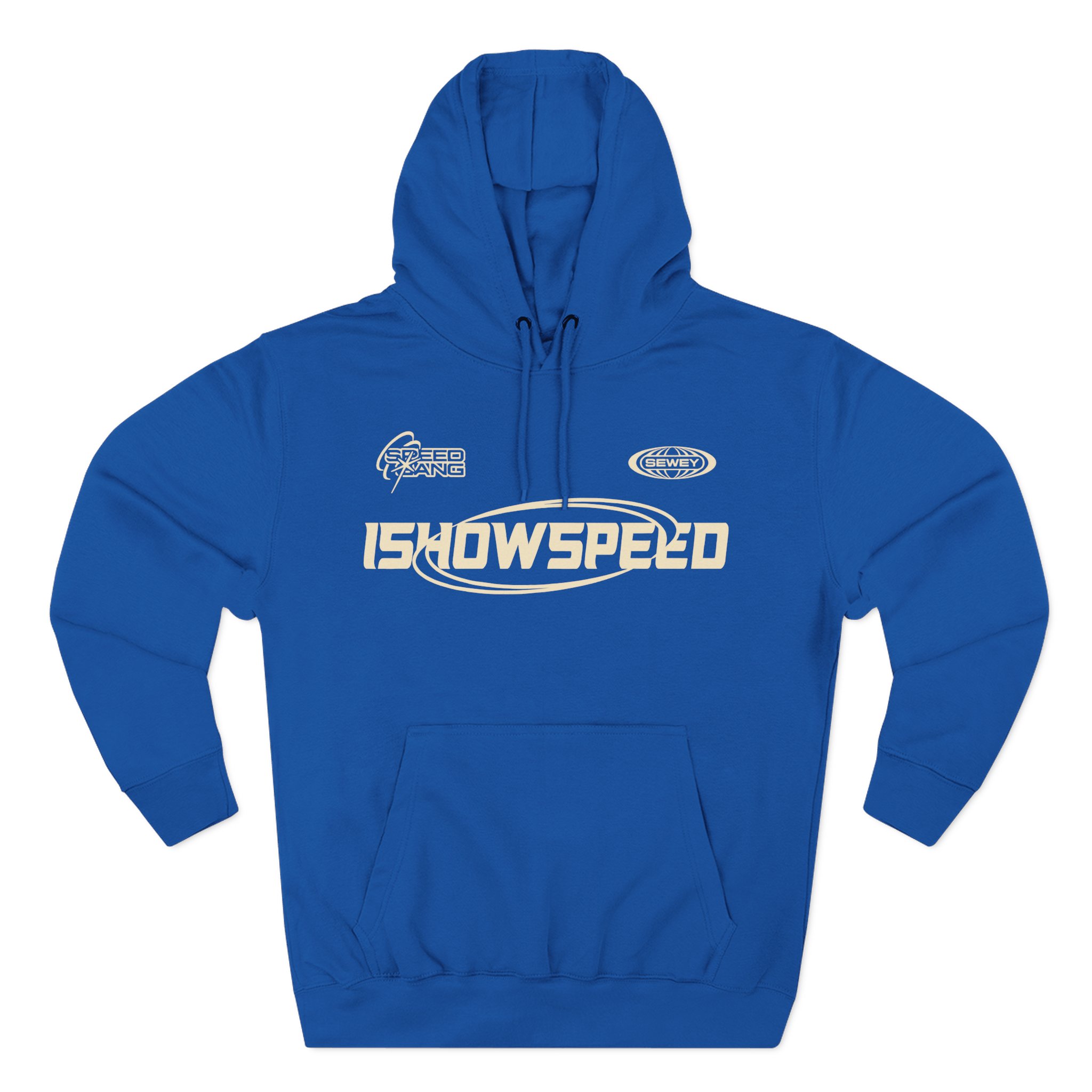 Ishowspeed Racing Royal Three-Panel Fleece Hoodie