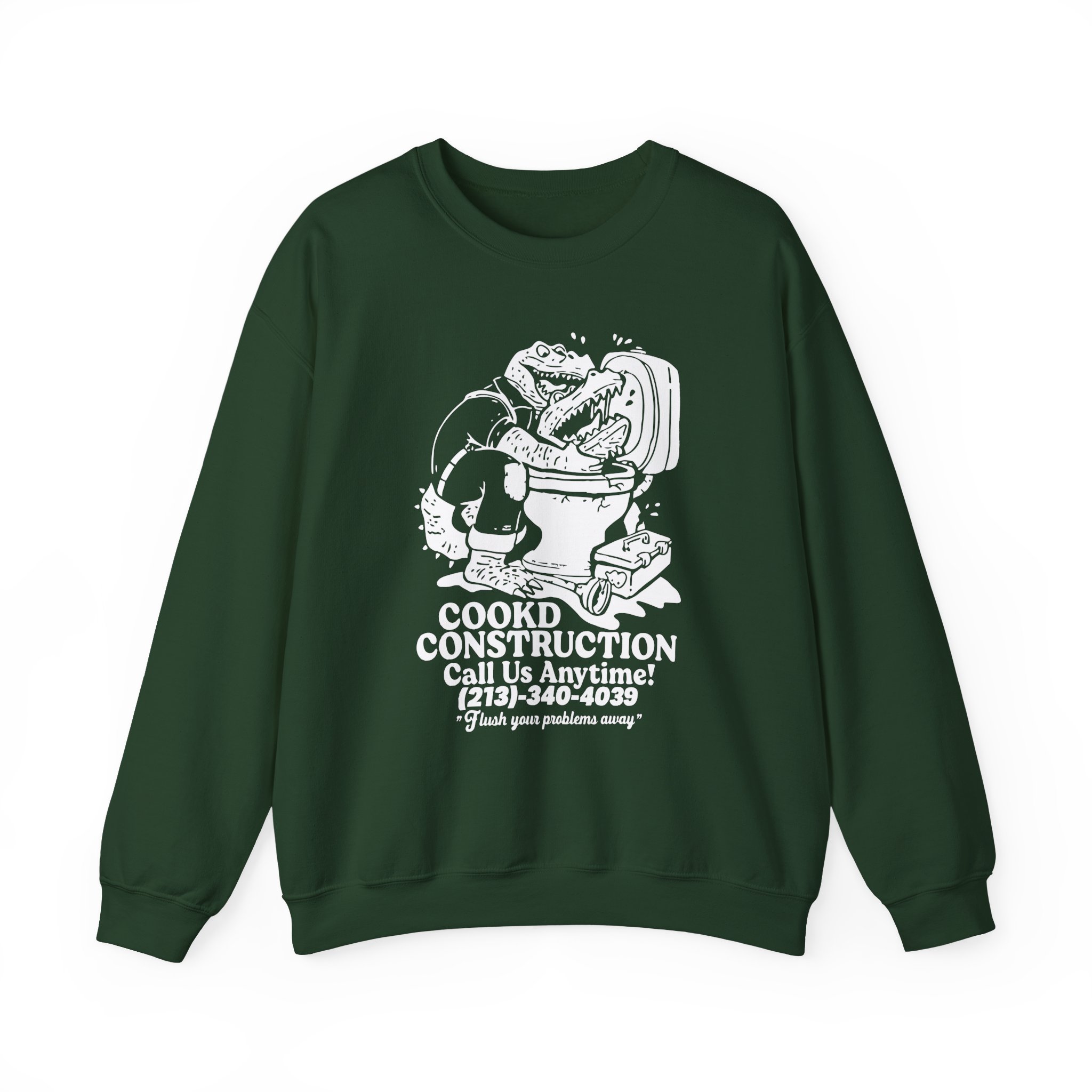 Lazarbeam  Cookd Construction Call Us Anytime Unisex Heavy Blendâ„¢ Crewneck Sweatshirt